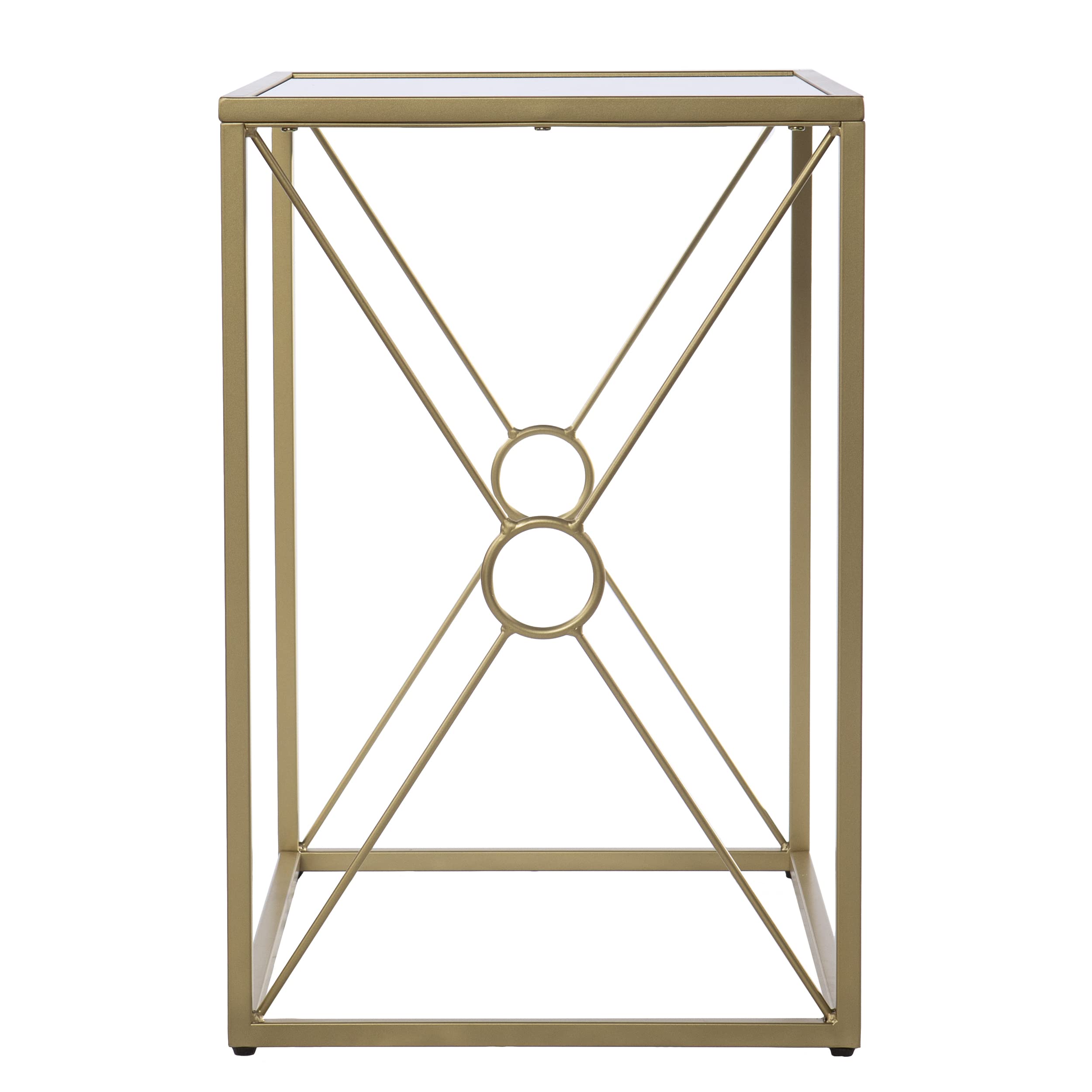 SEI Furniture Larden Table - 23 Inch Round Dining Table in Gold Finish | Perfect for Small Spaces, Breakfast Nooks & Modern Home Decor
