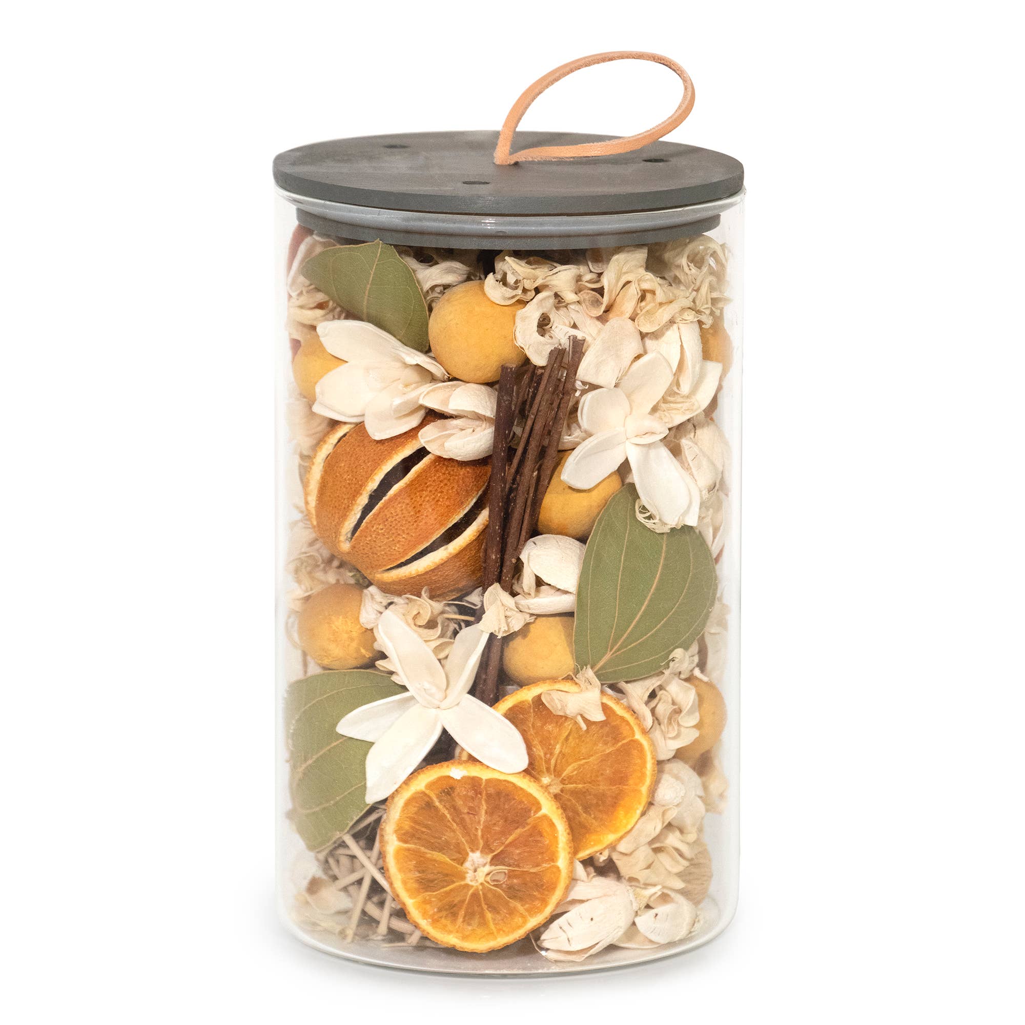 Lemon Zest & Thyme Potpourri Jar - Natural Aromatherapy Home Fragrance for Relaxation | Perfect for Living Room, Bedroom, and Bathroom Decor