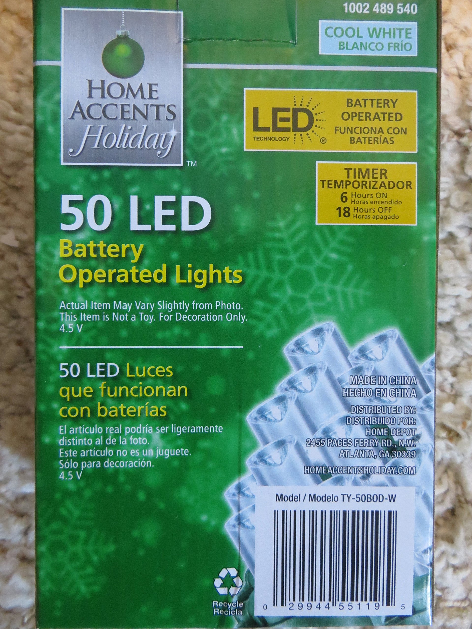 50 LED Battery Operated String Lights - Cool White with Timer | Indoor/Outdoor Holiday Decor for Christmas, Parties, Weddings & Home Accents
