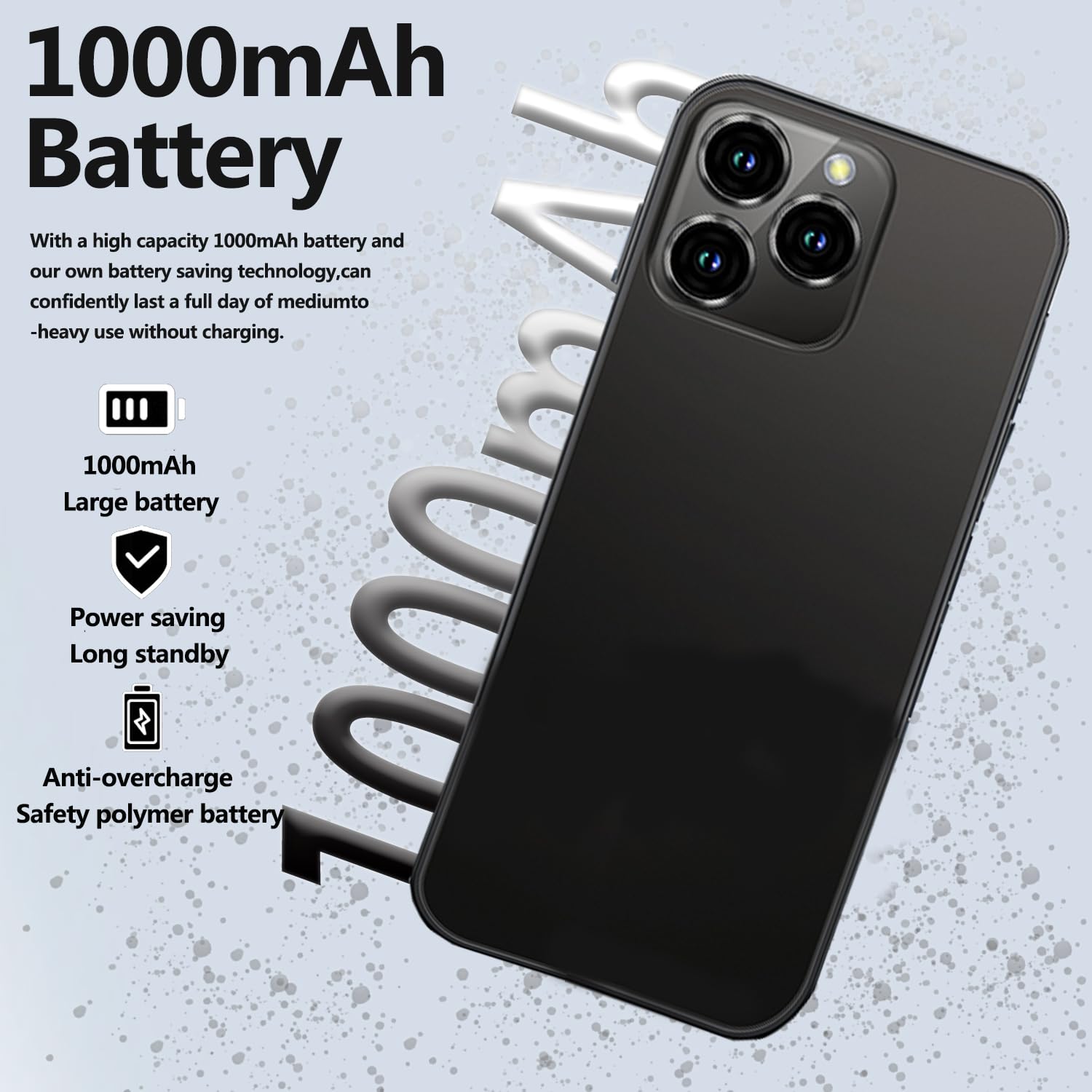 World's Smallest 3.0 Inch Mini Smartphone - Android 8.1 Quad Core Unlocked 3G WiFi GPS Dual SIM Phone (2GB RAM 16GB ROM, Black) - Perfect Pocket-Sized Phone for Kids, Travel & Emergency Use