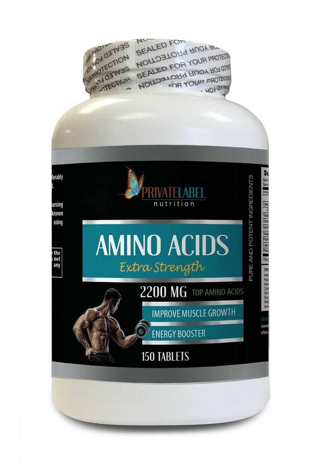 2200mg Extra Strength Amino Acids Supplement for Healthy Digestion - Supports Muscle Growth & Energy Boost - 150 Tablets Powder Formula - Ideal for Athletes & Fitness Enthusiasts