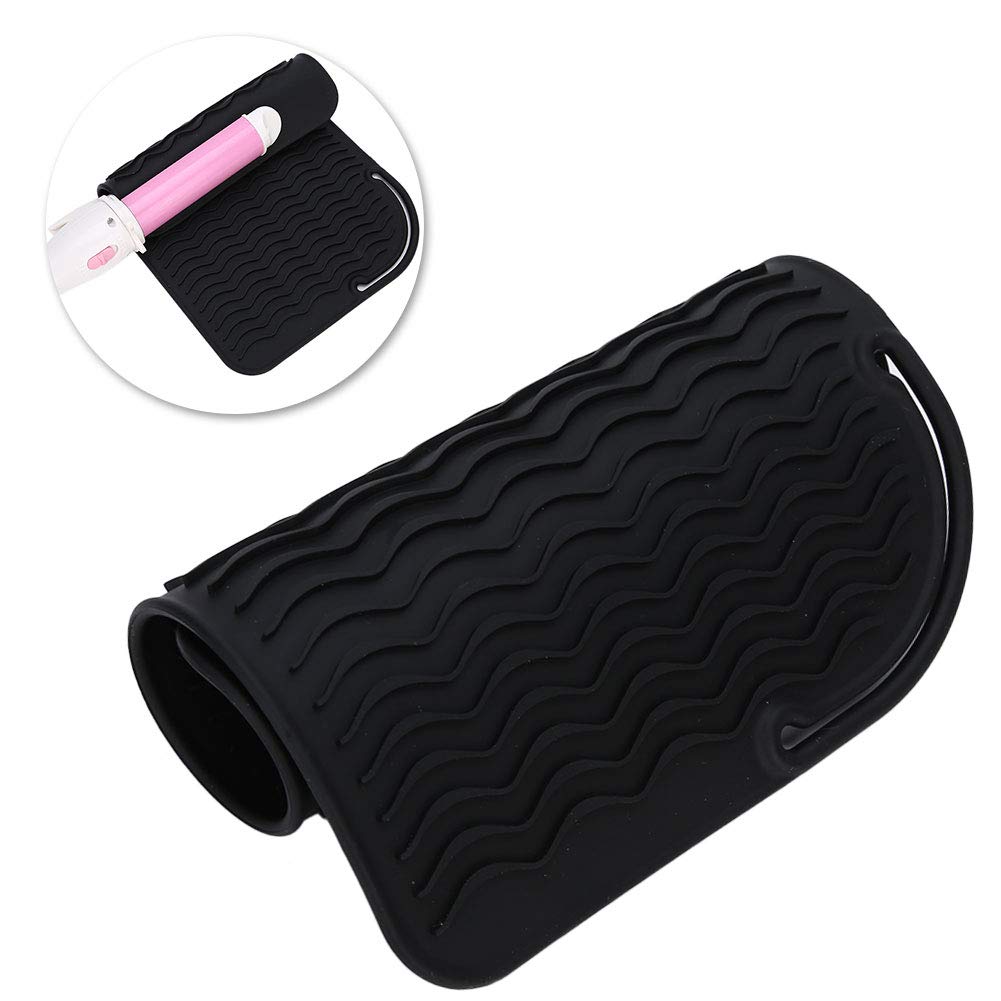 Heat Resistant Silicone Hair Straightener Cover - Non Slip Travel Wrap for Flat Iron & Curling Iron, Black | Perfect for Home, Salon & On-the-Go Styling
