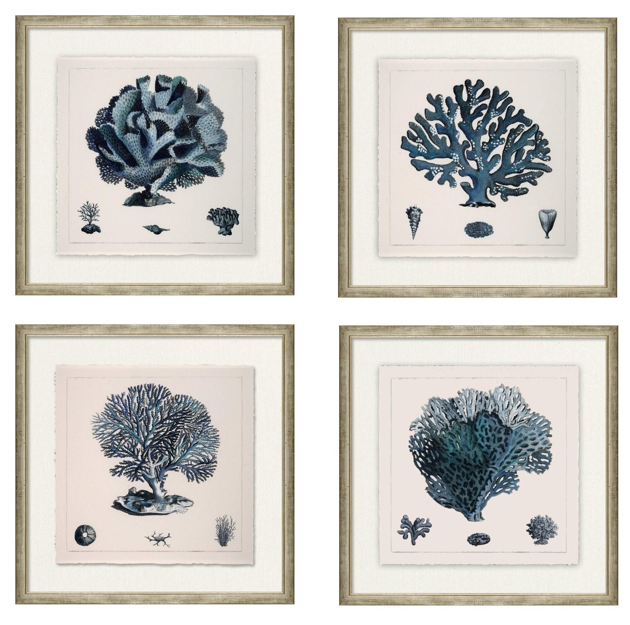 Blue Coral Wall Art - Handmade Ocean Themed Home Decor for Living Room, Bedroom & Office - Perfect Coastal Style Accent Piece