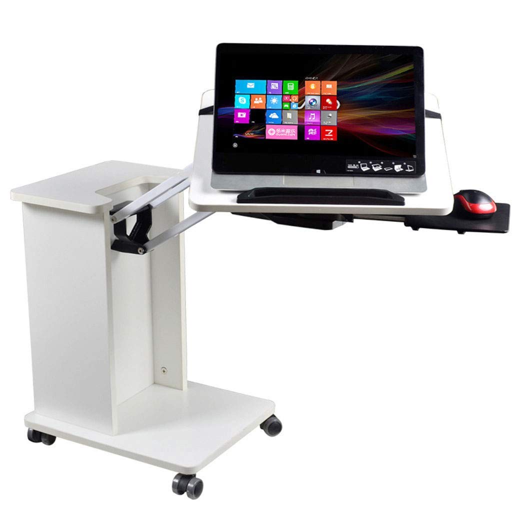 Adjustable Height Mobile Laptop Table with Casters - Foldable, Rotating, Tiltable Multi-Purpose Stand for Sofa, Bedside, or Office Use - Perfect for Work, Study, and Relaxation at Home