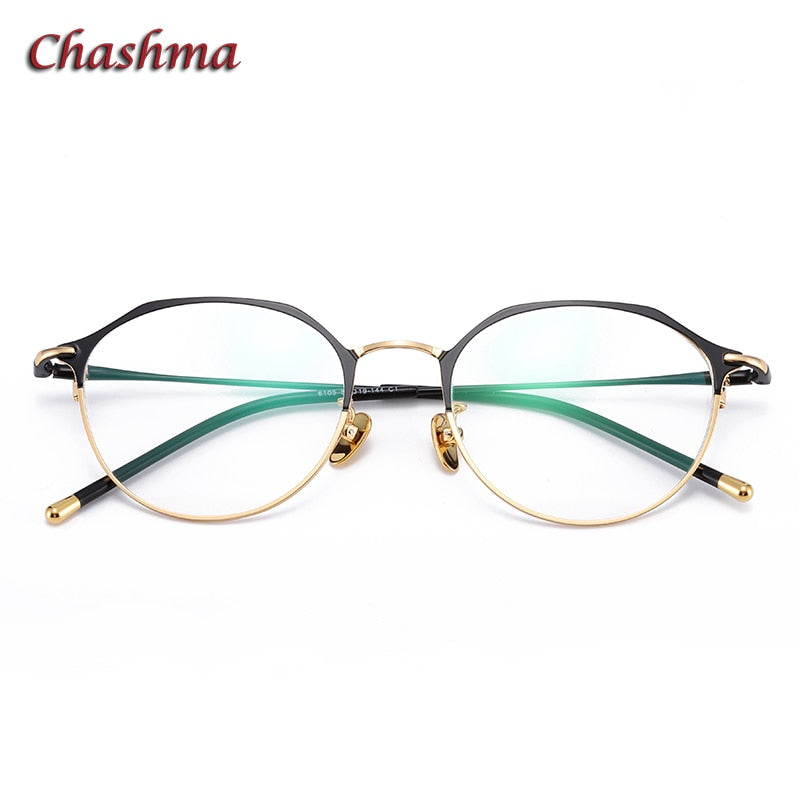 Unisex Titanium Full Rim Round Eyeglasses Frame 6105 - Stylish & Durable for Men & Women - Perfect for Reading, Work, and Everyday Fashion