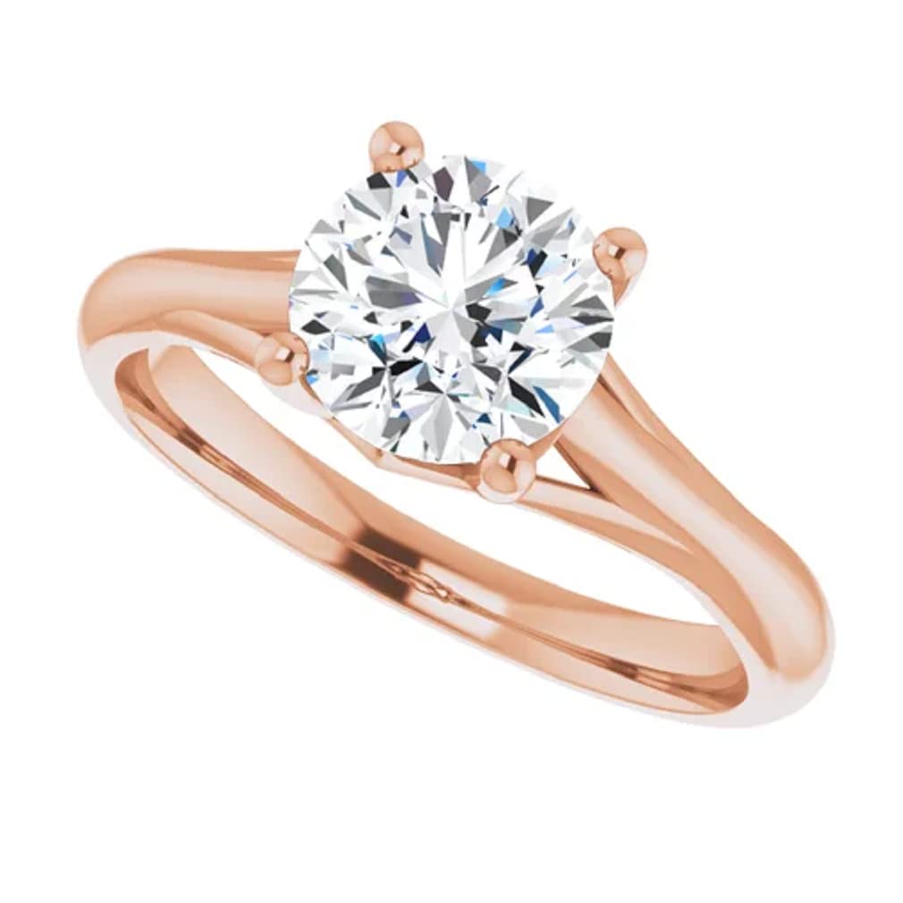 10K Solid Rose Gold Handmade Engagement Ring - 1 CT Round Cut Moissanite Diamond Solitaire Wedding Ring for Women | Perfect for Proposals, Anniversaries & Bridal Jewelry Gifts