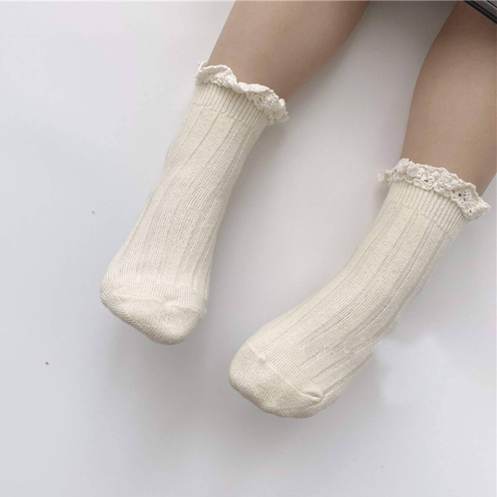 Ashmyova Baby Girls Vintage Ankle Lace Socks - 6 Pack Toddler Ruffled Dress Socks for Casual Outfits, Parties & Photo Shoots | Soft & Comfortable Cotton Blend