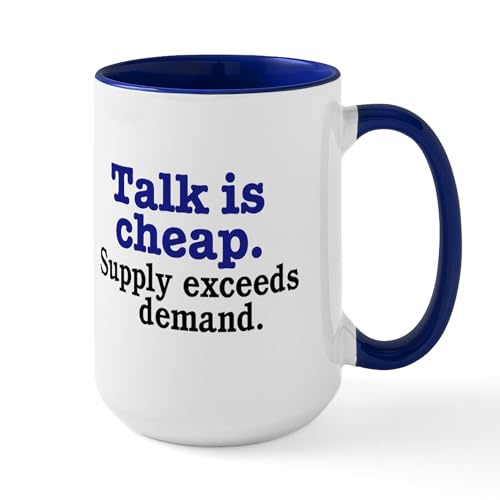 White/Navy Inside - Talk Is Cheap Mugs