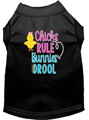 Chicks Rule Screen Print Dog Shirt - Cute Graphic Pet Tee in Multiple Colors - Perfect for Dog Lovers & Pet Birthday Parties