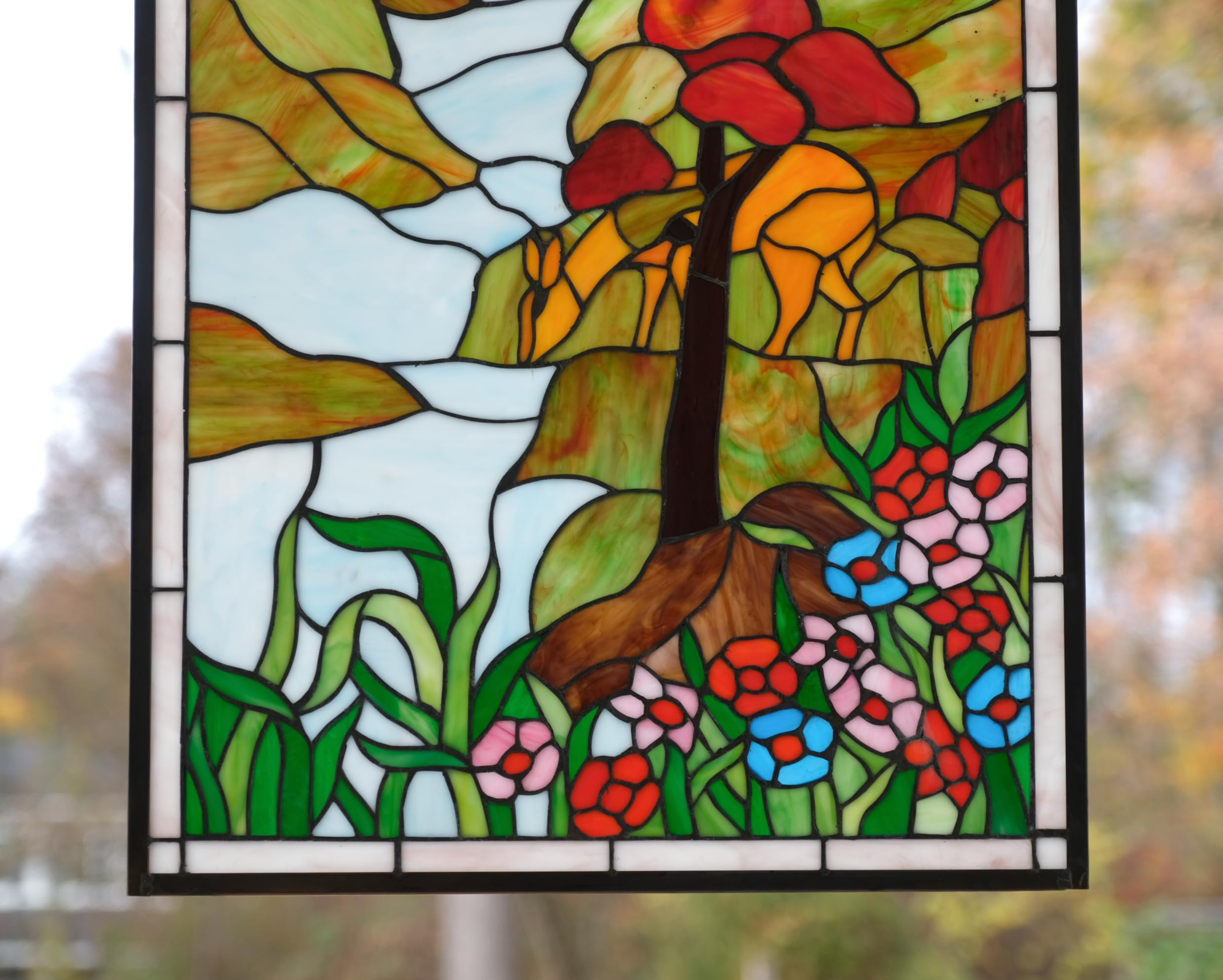 Handcrafted Stained Glass Window Panel - 20.5