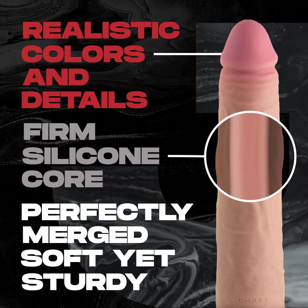 Ultra Soft Liquid Silicone Realistic Dildo - Double Layered J Flexiskin Shaft for Deeper Penetration | Hands-Free Harness Compatible | Perfect Sex Toy for Couples, Lesbian & Gay Play | Bedroom, Roleplay & BDSM Scenes