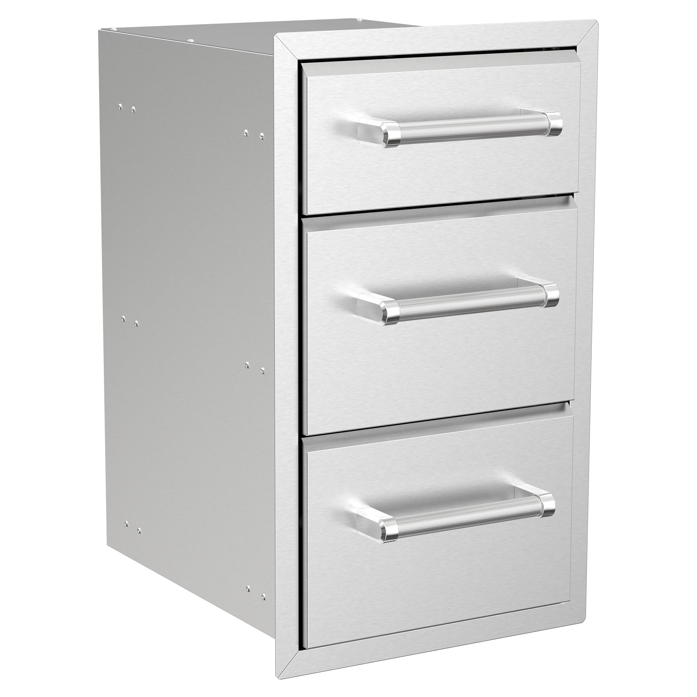 Stainless Steel Built-in Vertical Triple Drawers for Outdoor Kitchen & BBQ Grill Islands - 6