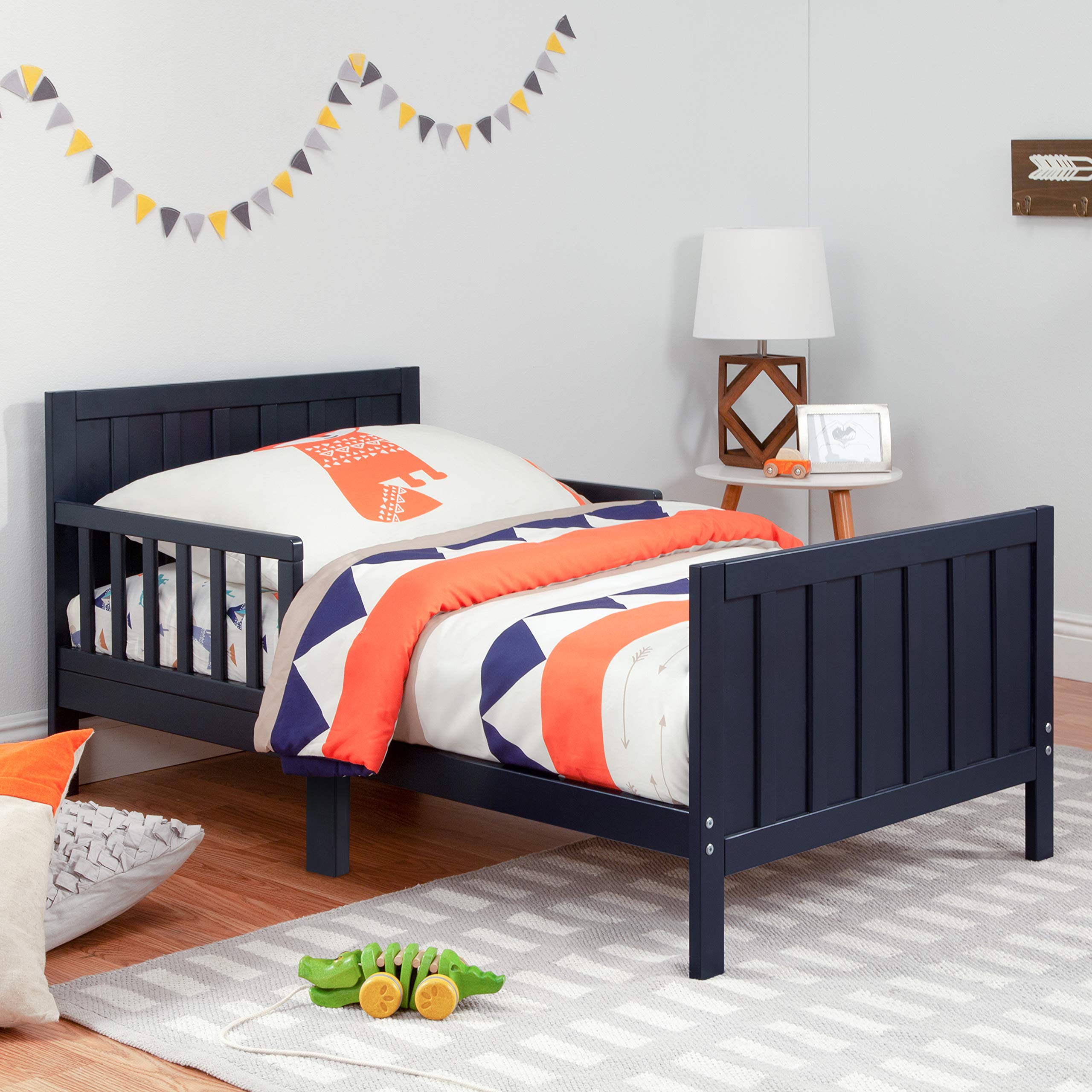 DaVinci Benji Toddler Bed in Navy Blue – Greenguard Gold Certified, Safe & Sturdy Kids Bed for Nursery, Daycare or Home Use