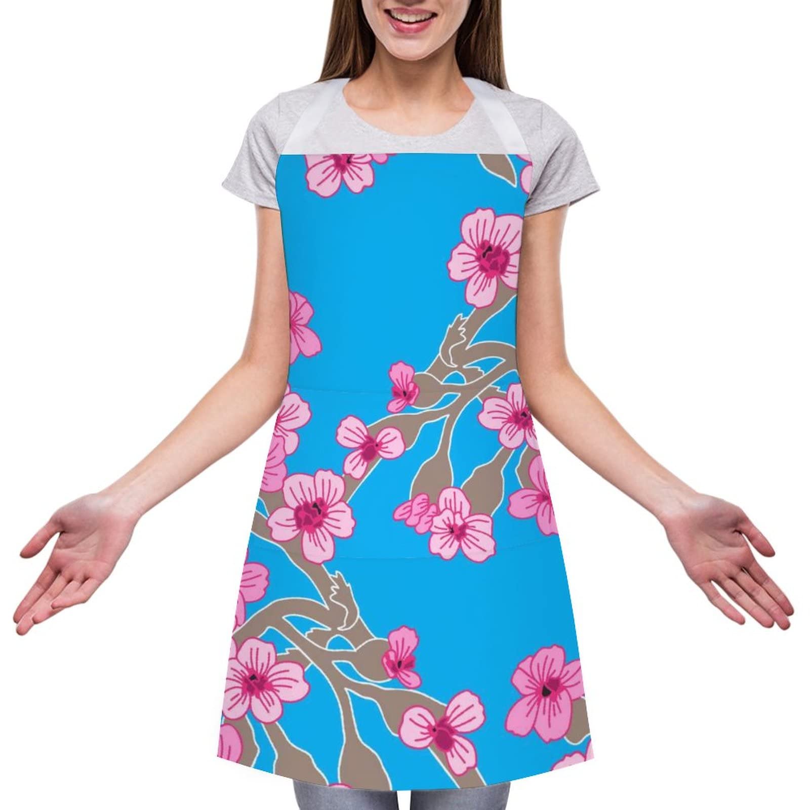 Waterproof Aprons for Women - Funny Cooking Kitchen Bib with Pockets - Durable Restaurant & Garden Work Apron for Cooking, Baking, BBQ, and Outdoor Activities