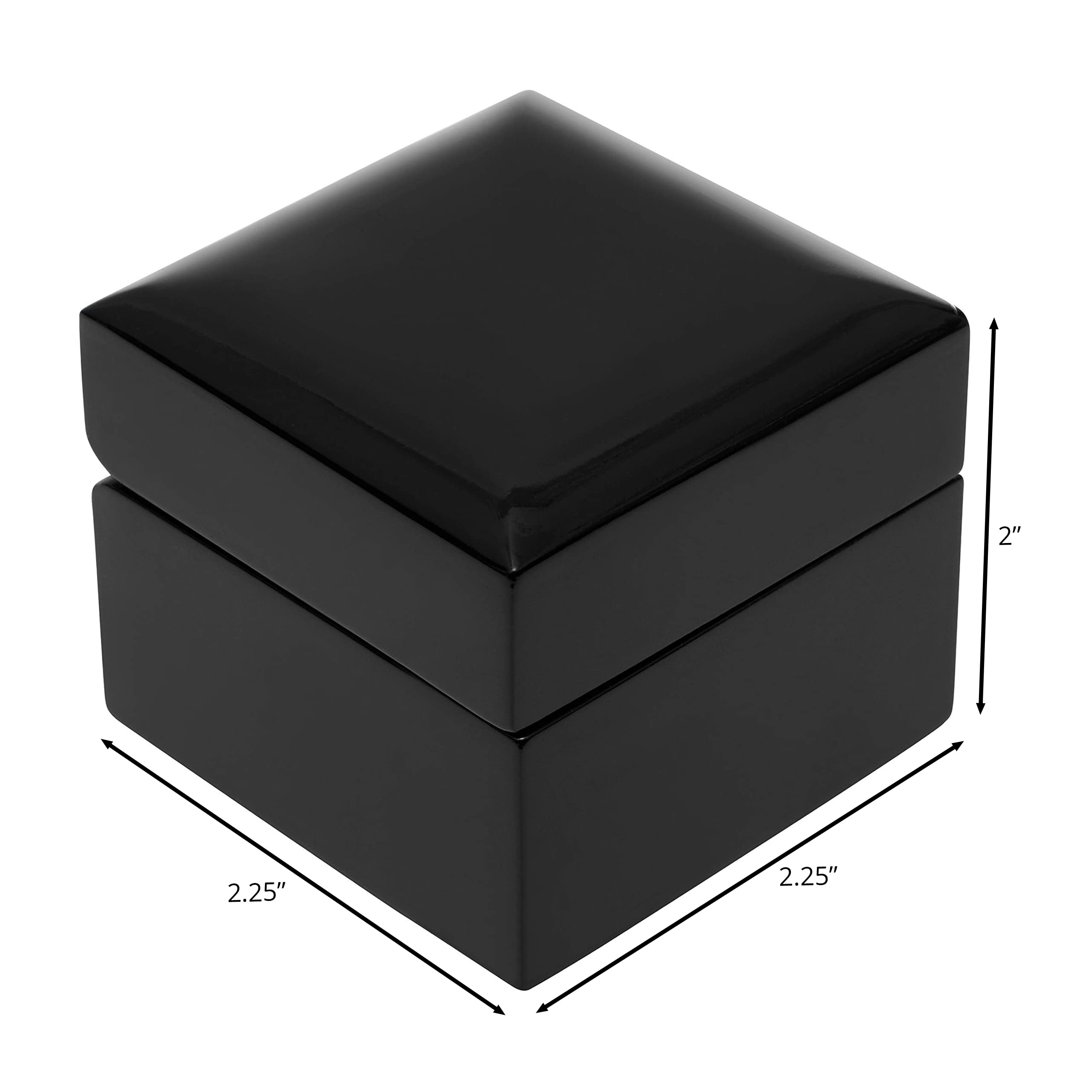 Premium Wooden Earring Gift Box - Luxury Jewelry Storage for Earrings with 2 Piece Packer & Ribbon - Elegant Black Piano Finish Jewelry Box for Women, Perfect for Gifting, Travel & Home Organization