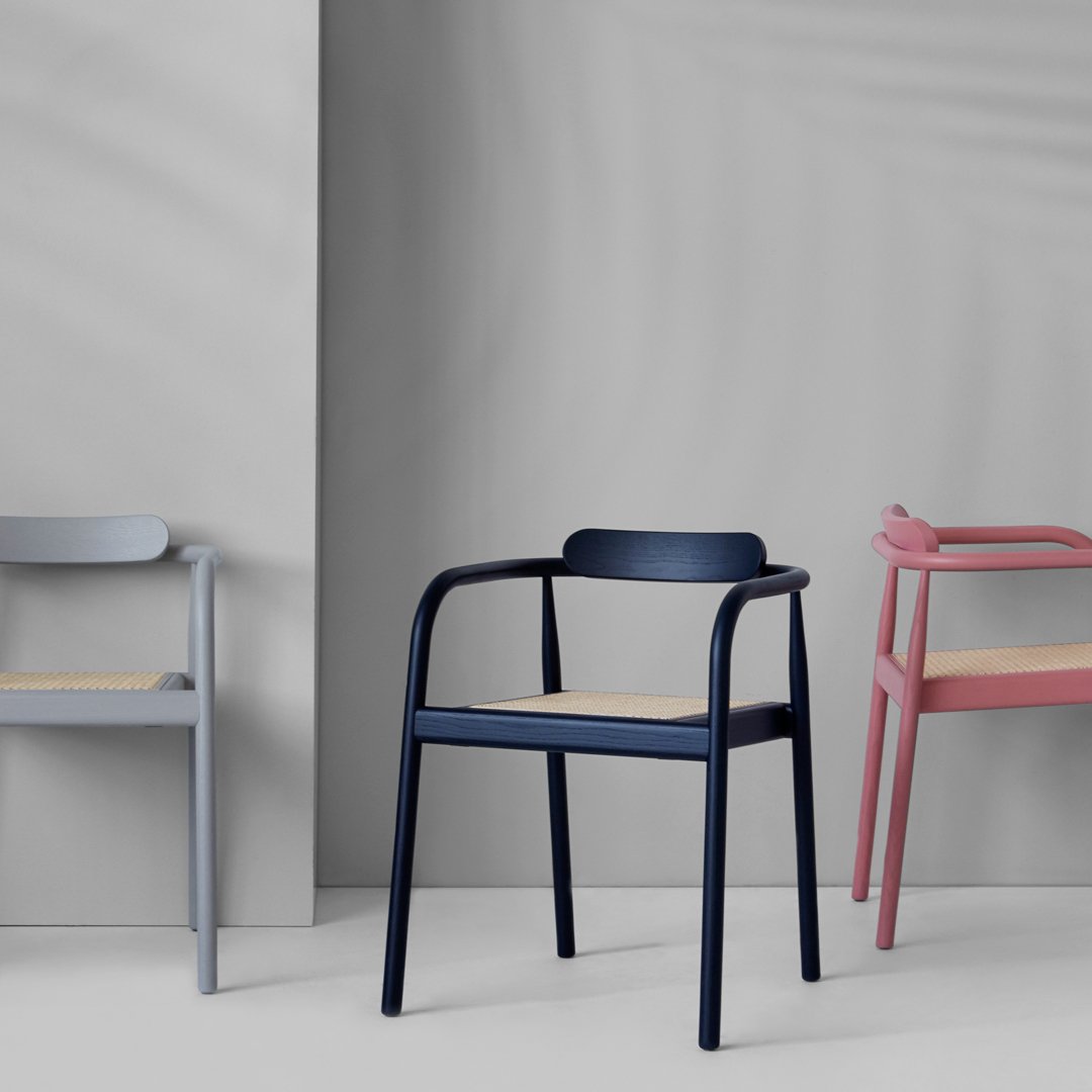 Modern Ahm Armchair - Stackable & Space-Saving Accent Chair for Living Room, Office, or Patio | Comfortable & Stylish Seating Solution for Small Spaces