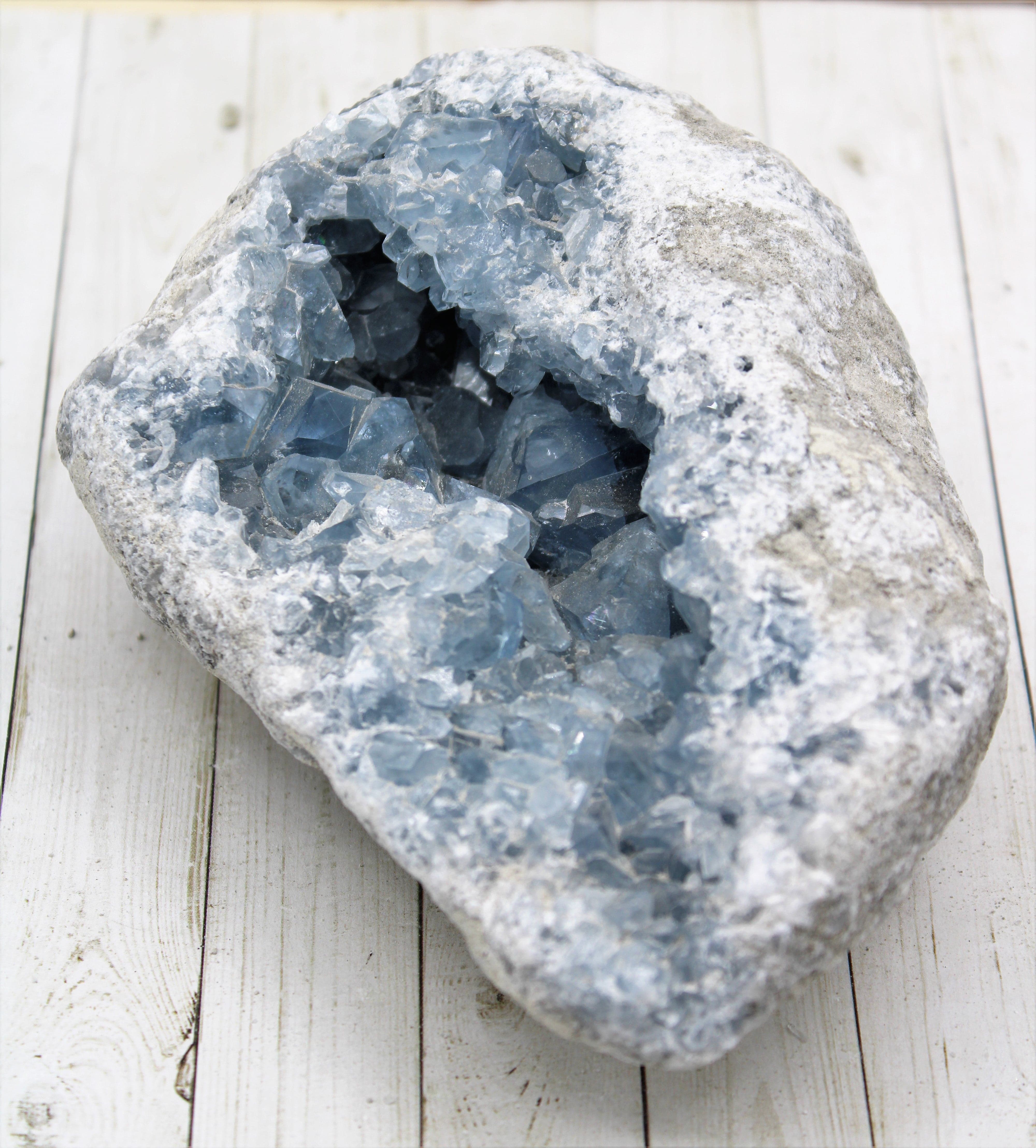 Natural Celestite Crystal Cluster - Healing Stone for Meditation, Spiritual Growth & Home Decor | Perfect for Reiki, Yoga & Energy Work