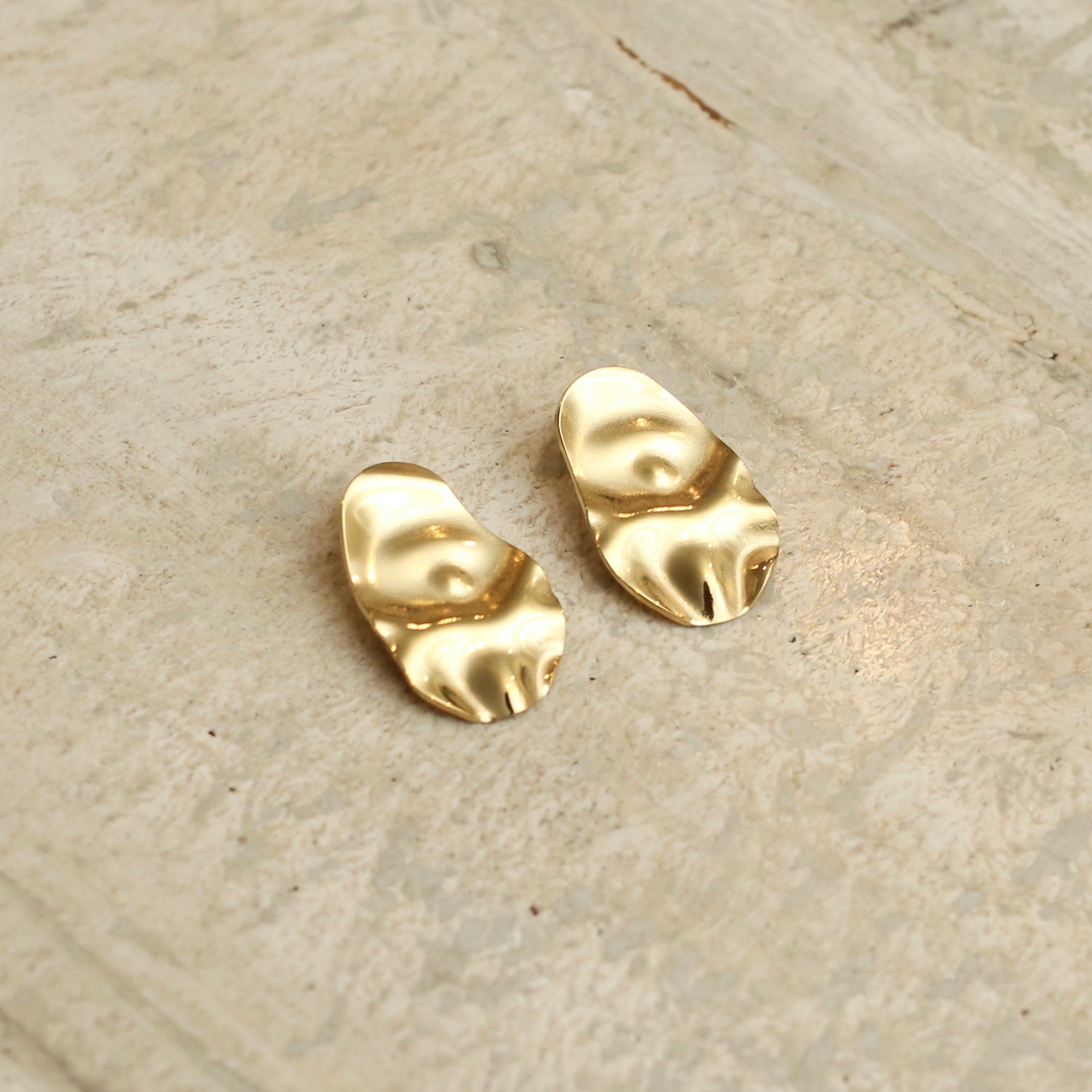 14K Gold Foil Stud Drop Earrings for Women - Elegant Dangle Earrings for Party, Wedding & Everyday Wear