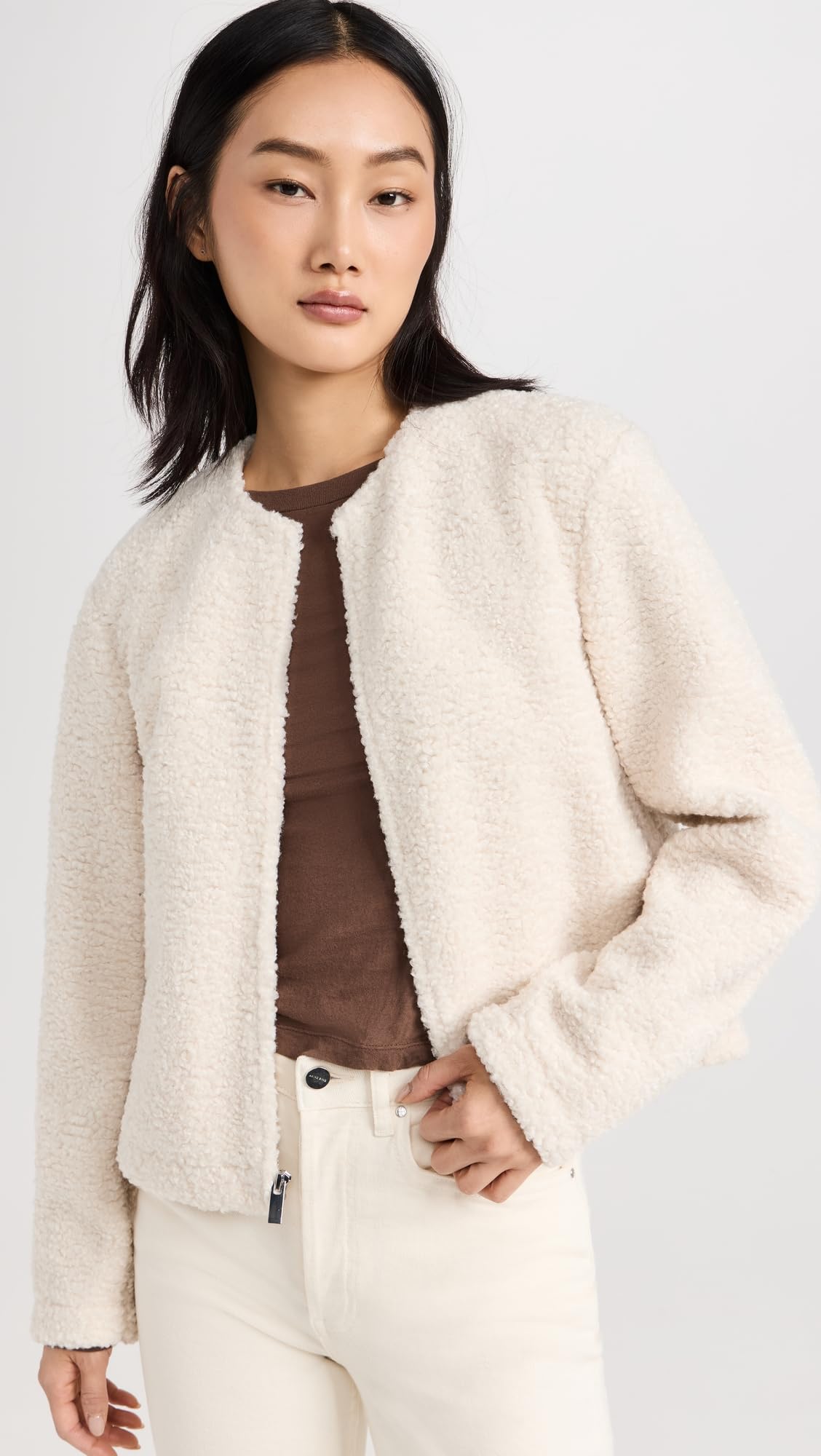 Theory Women's Easy Fleece Zip Jacket - Soft Cozy Lightweight Pullover for Casual Wear, Work & Travel | Winter Layering Essential