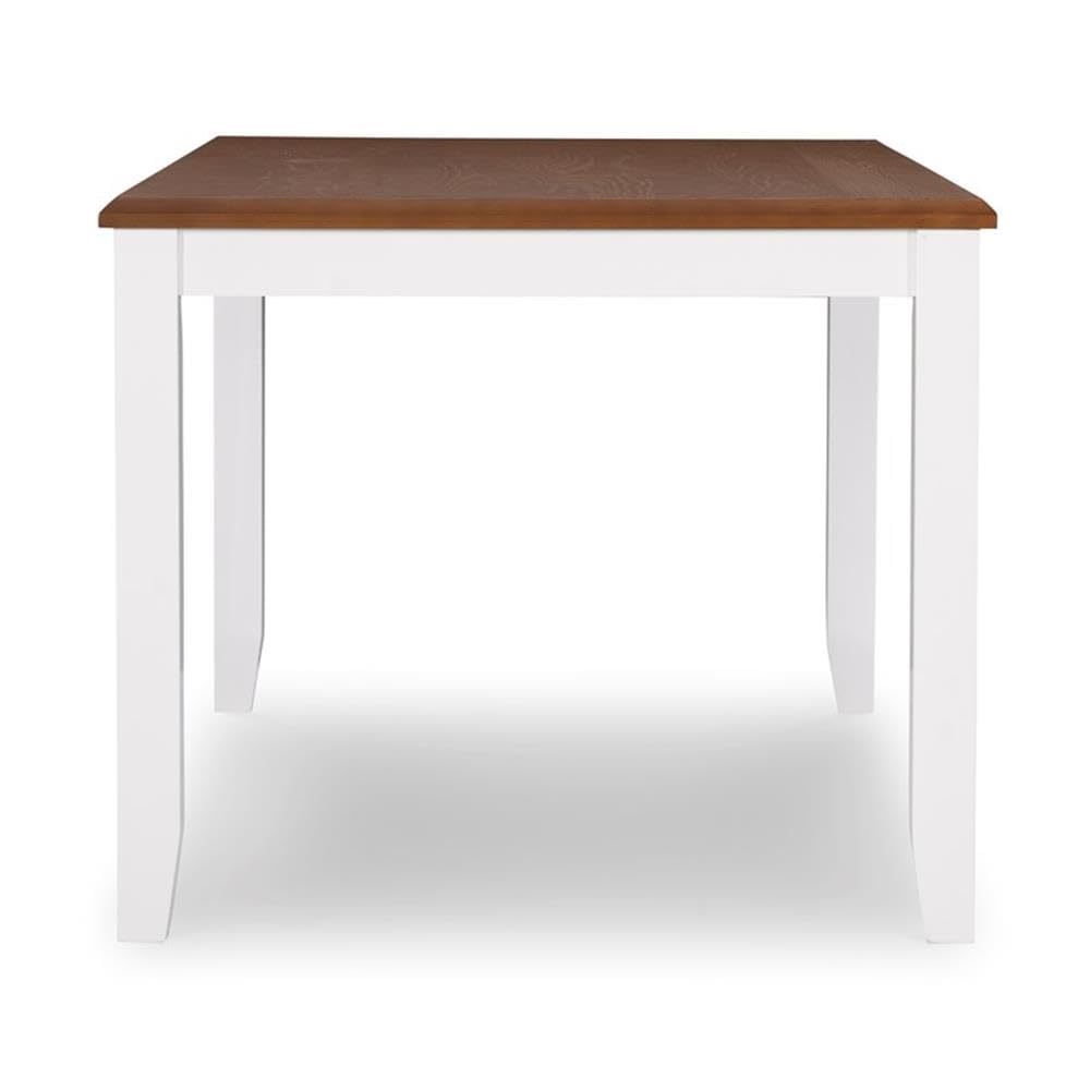 Powell Furniture Linon Jane Wood Dining Table - Vanilla White & Honey Brown Finish - Perfect for Dining Rooms, Kitchens, and Home Decor