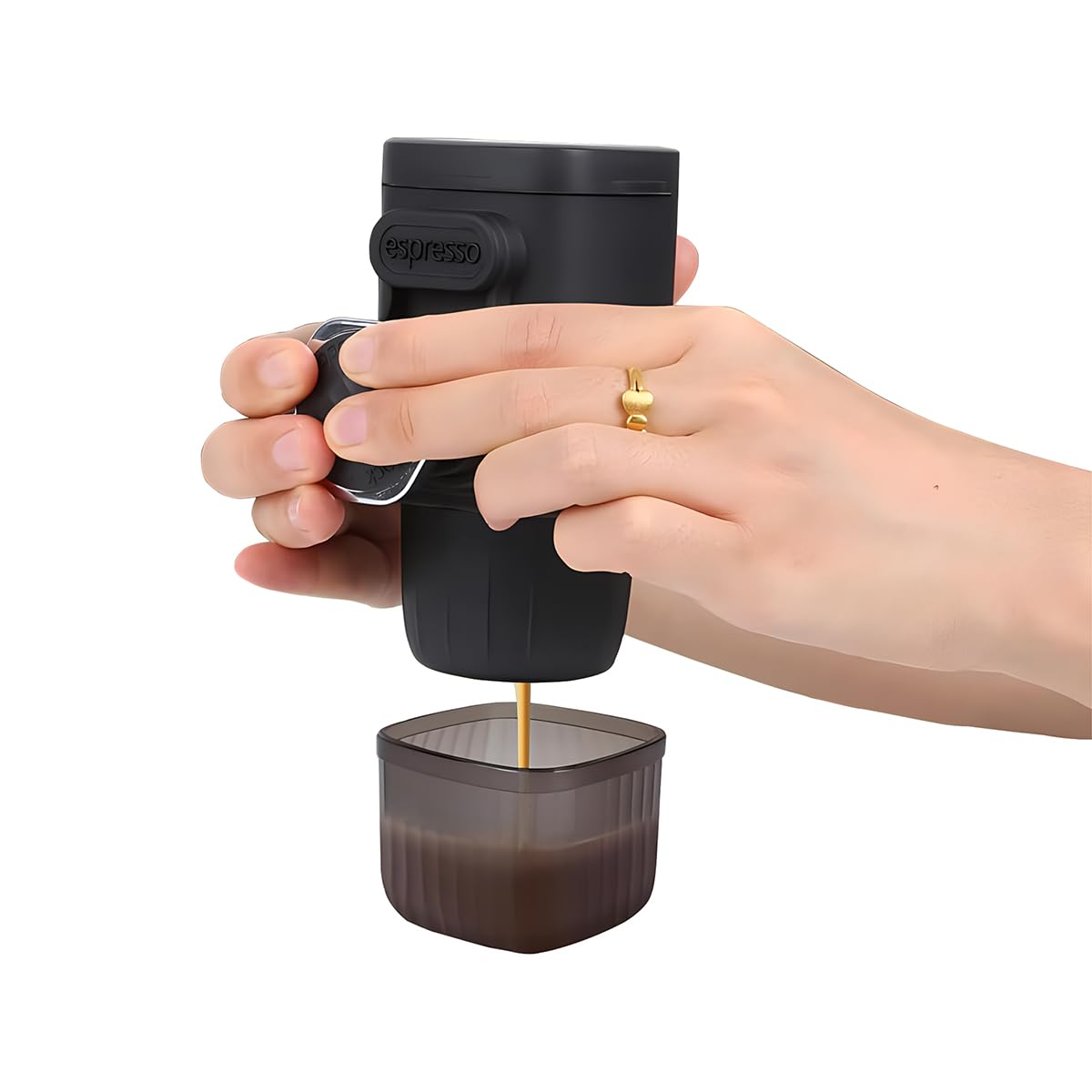 Portable Espresso Maker - 2 in 1 Manual Coffee Machine for Ground Coffee & Pods, 15 Bar Handheld Espresso Maker for Camping, Travel, Office & Home Use | Perfect for Outdoor Adventures & Daily Coffee Fix