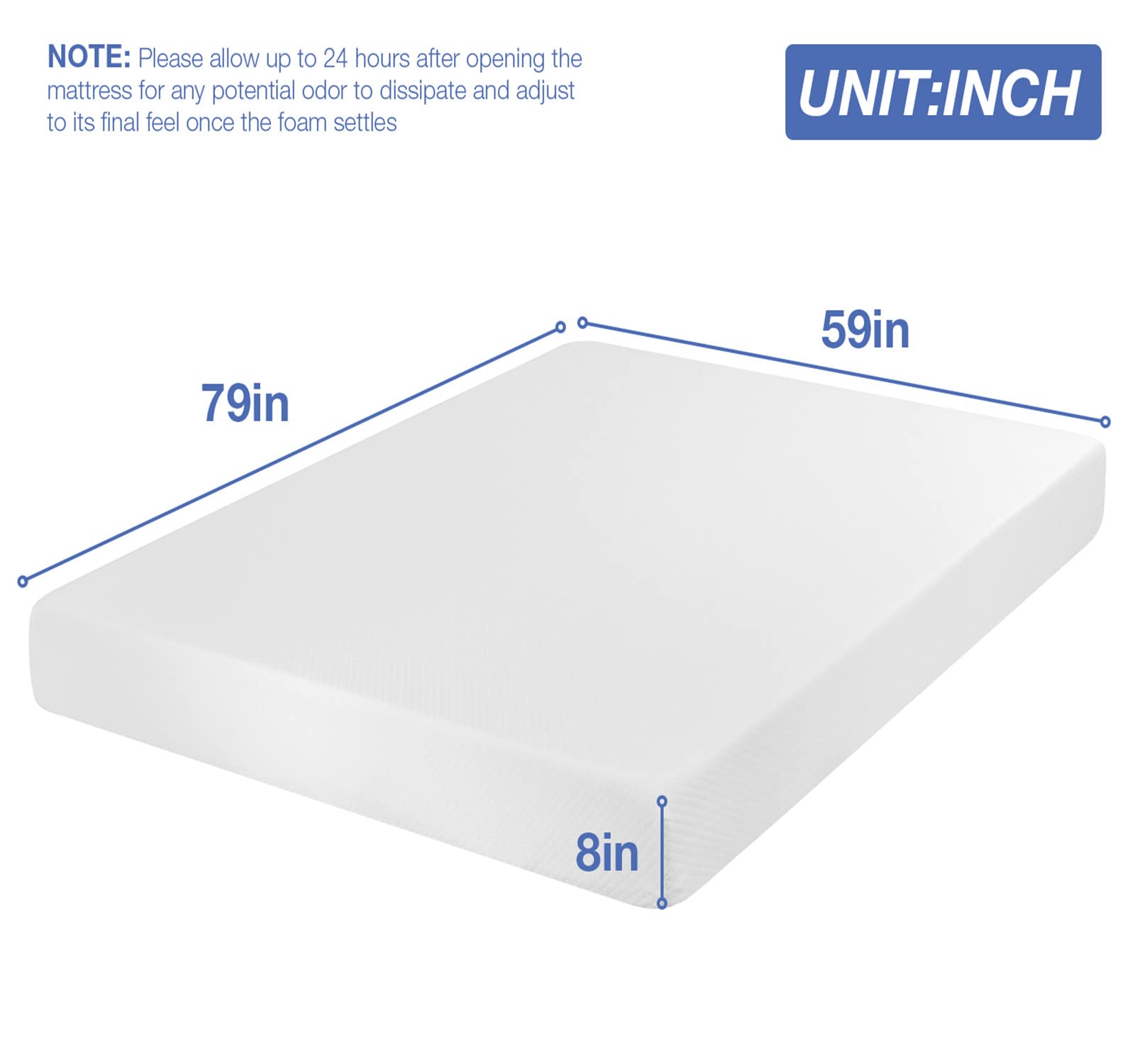 8 Inch Medium Firm Gel Memory Foam Queen Mattress - CertiPUR-US Certified for Cool Sleep & Pressure Relief, White - Perfect for Bedrooms, Guest Rooms & Small Spaces
