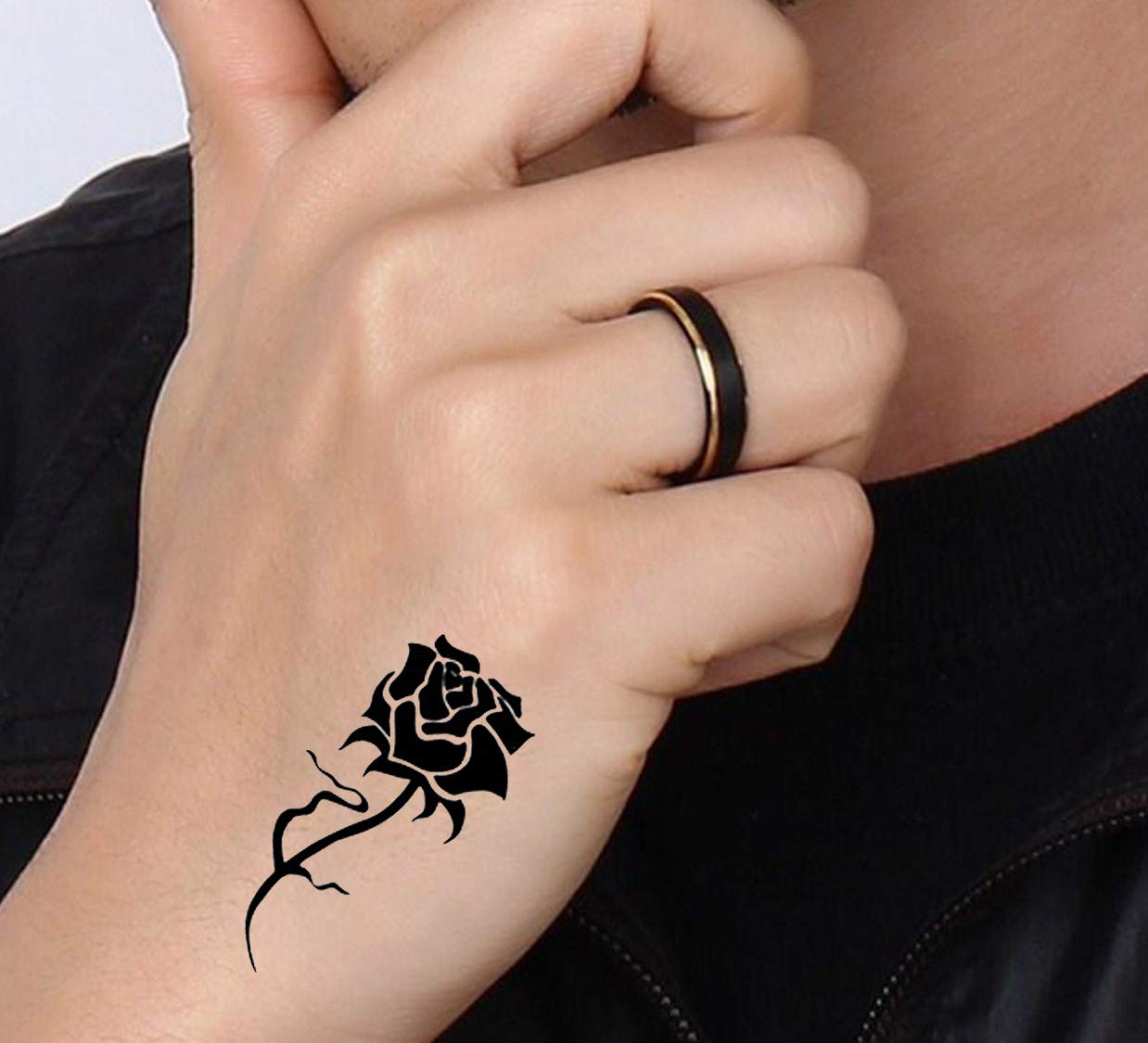 Waterproof Temporary Tattoo Stickers for Men & Women - 3D Realistic Floral, Butterfly, Star & Wolf Designs - Armband & Word Tattoos (60mm x 105mm, Pack of 18) - Perfect for Parties, Halloween Costumes & Festival Body Art
