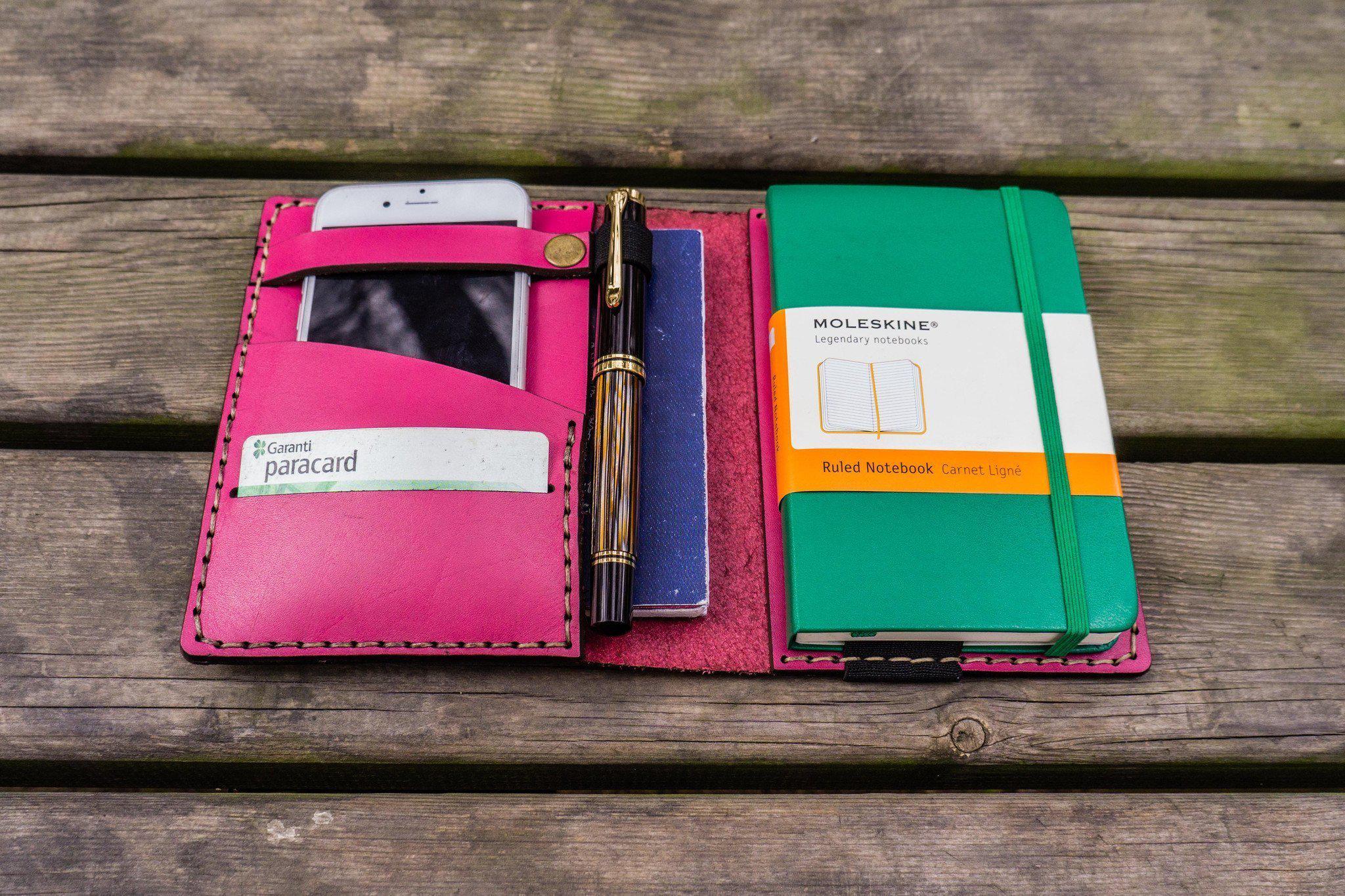 Premium Pink Leather A6 Notebook Cover for Leuchtturm1917 - Stylish Journal Protector for Work, School & Travel