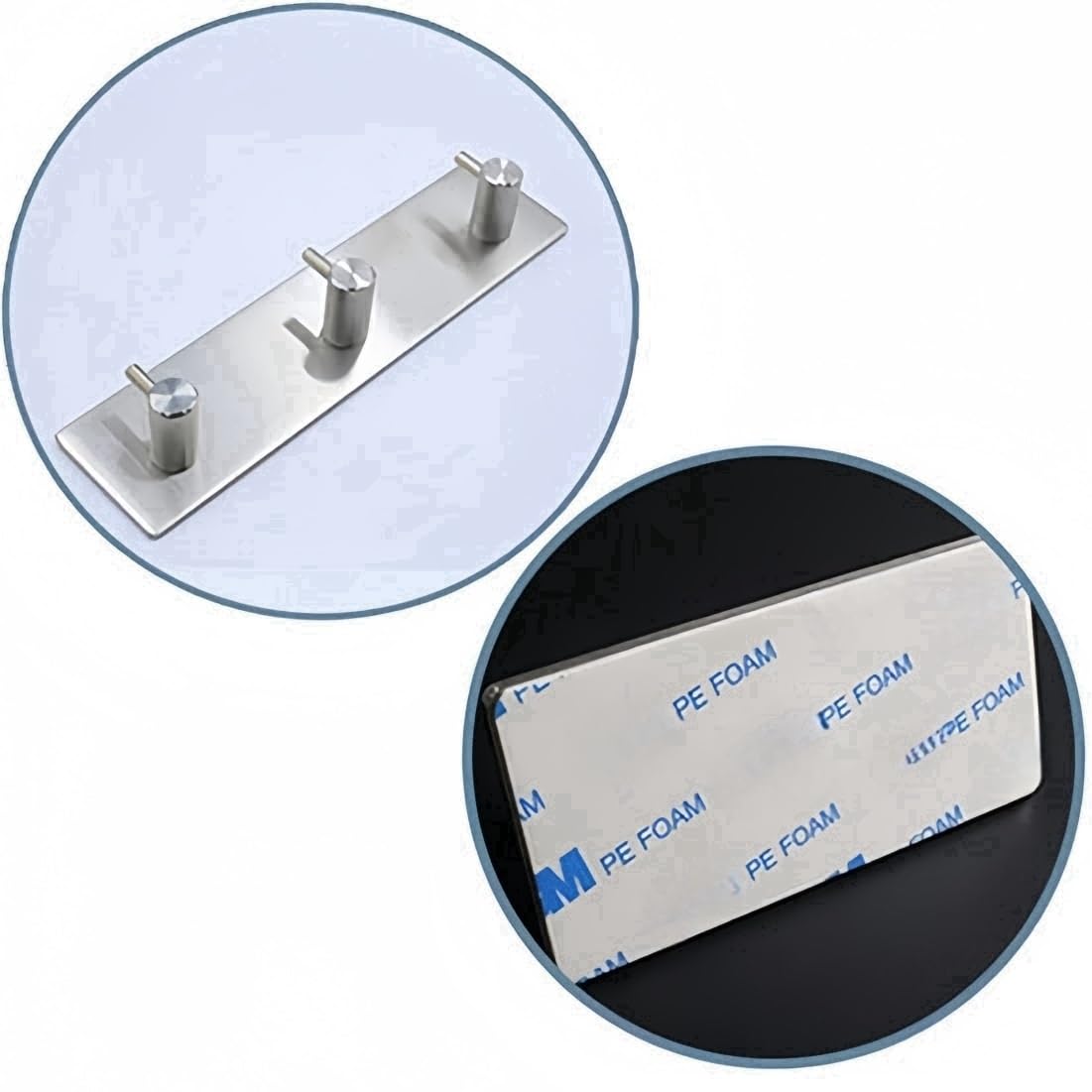 Stainless Steel Self-Adhesive Hooks - Rustproof Wall Hooks for Bathroom, Kitchen & Bedroom - Perfect for Towels, Robes, Clothes & Home Organization