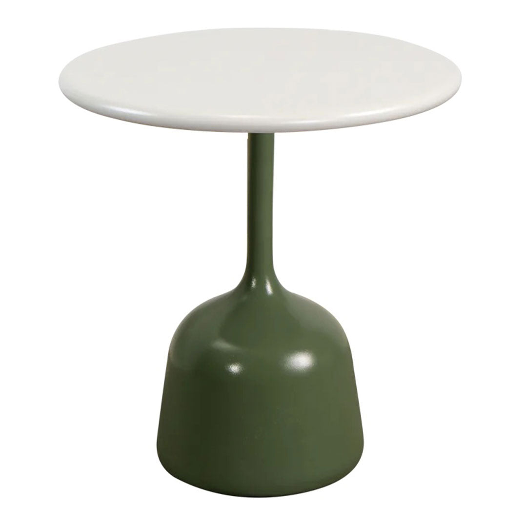 Round Coffee Table with Glossy Finish - Small Modern Accent Table for Living Room, Bedroom, or Office