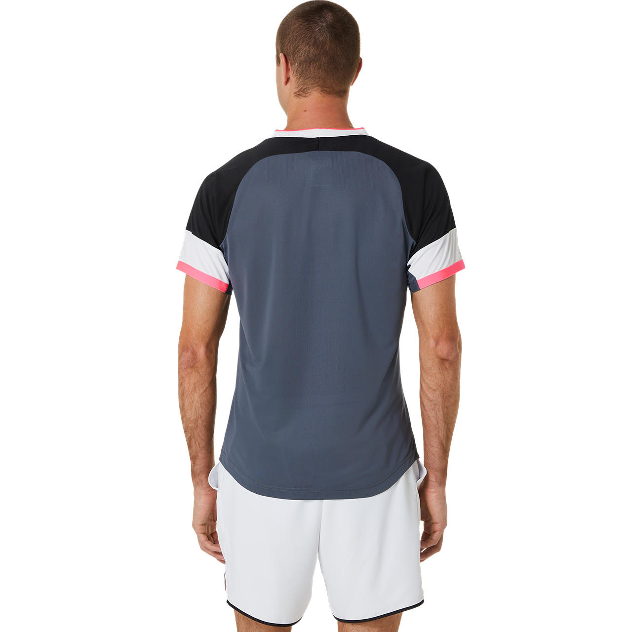 ASICS Men's Match Short Sleeve Performance Shirt - Breathable Quick-Dry Activewear for Running, Gym & Tennis (Black/Grey) - Ideal for Workouts, Training & Sports Activities