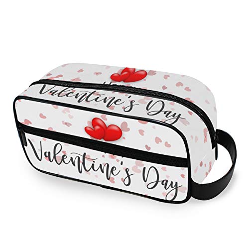 Valentine's Day Heart Cosmetic Bag - Portable Makeup Organizer & Travel Toiletry Case for Women - Perfect for Travel, Gifts, and Daily Beauty Storage