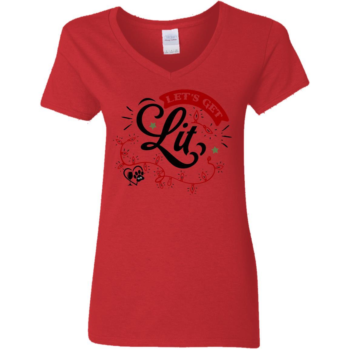 WineyBitches.Co Women's 5.3 oz V-Neck T-Shirt - Soft Cotton Casual Tee for Everyday Wear, Lounge & Outfits