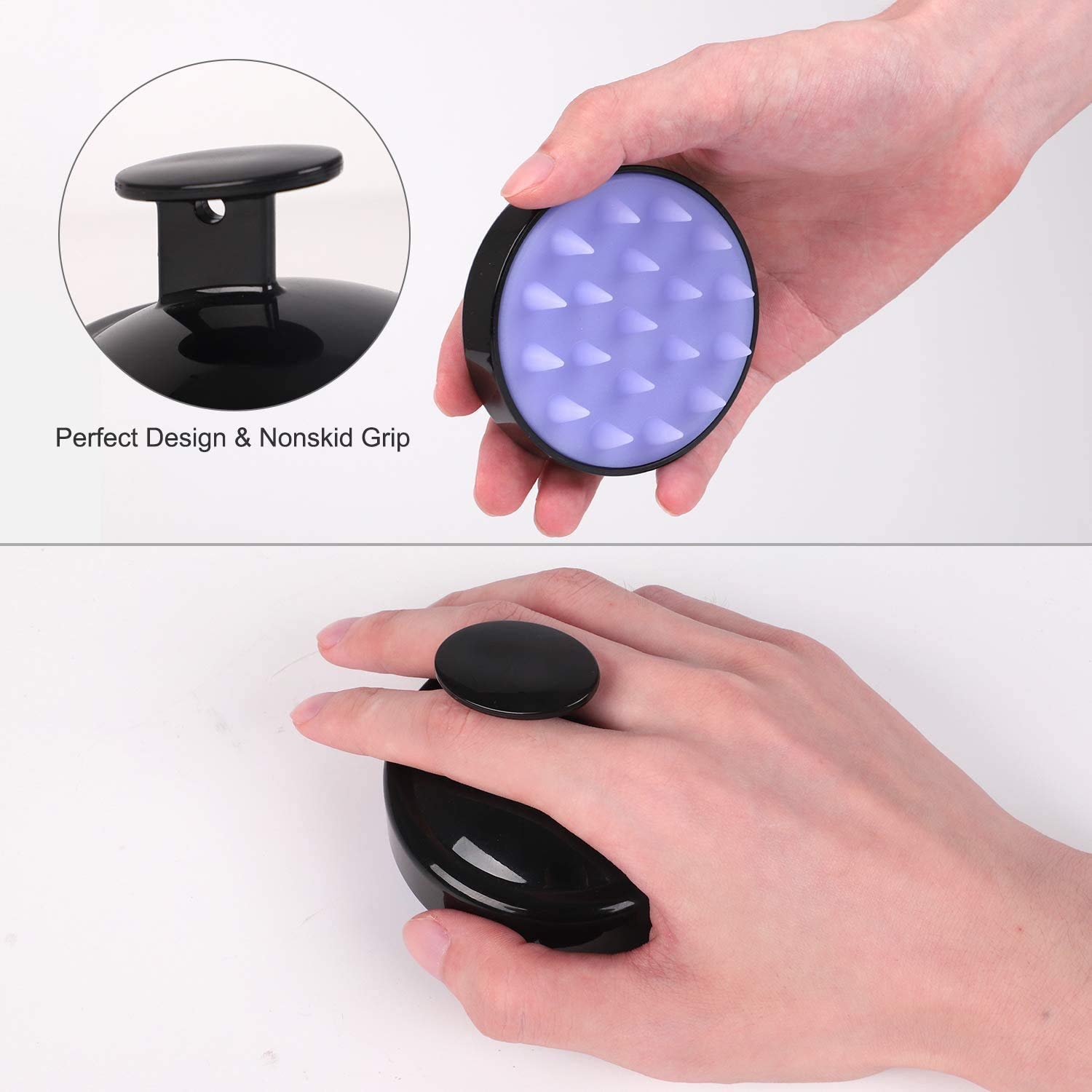 4 Pcs Silicone Scalp Massager Shampoo Brush - Gentle Hair Care for Wet & Dry Hair - Manual Head Scrubber for Dandruff & Scalp Care - Perfect for Women, Men, Kids & Pets (Blue, Pink, Rose Red, Black) - Great for Relaxation, Hair Washing & Pet Grooming