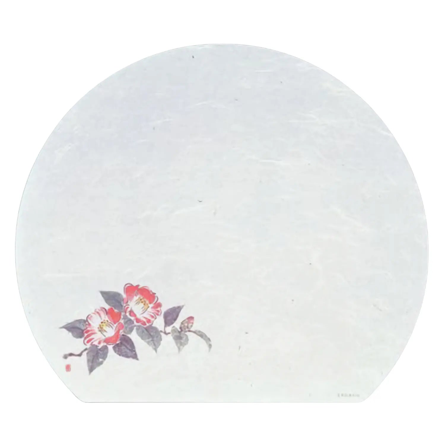 Artec Washi Paper Half Moon Placemat - Set of 100 Japanese Camellia Design Table Mats for Dining, Parties & Home Decor
