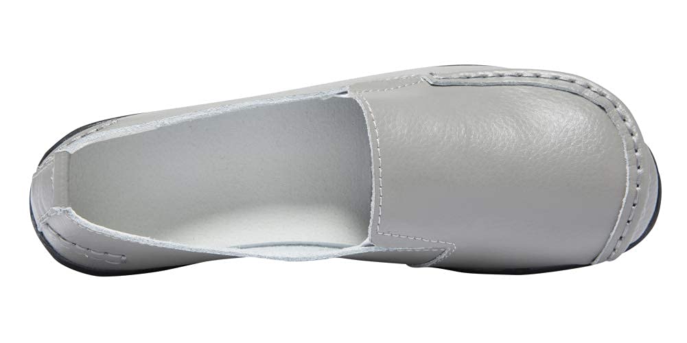 Women's Genuine Leather Loafers - Comfortable Slip-On Flat Shoes for Work, Office & Casual Wear | Non-Slip Sole & Cushioned Insole