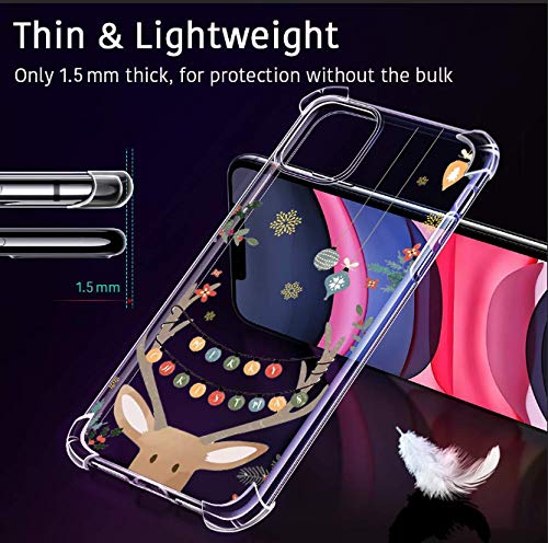 Festive Christmas Phone Case for iPhone 11 - Soft Flexible TPU Bumper with Shockproof & Anti-Fall Protection | Cute Holiday Design for Women & Kids | Perfect Gift for Christmas Parties & Family Gatherings (6.1 inch, 2019 Model)