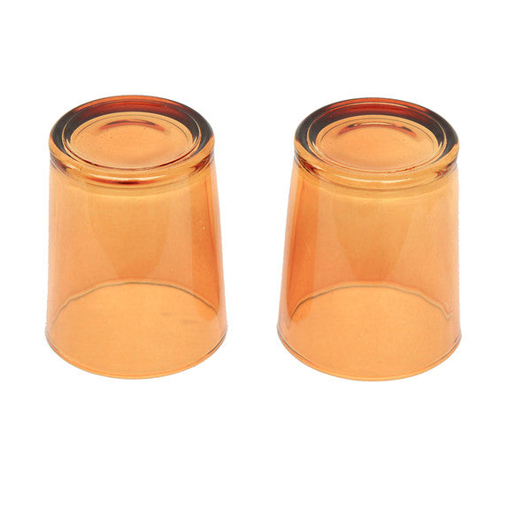 10 Pack Orange Glass Votive Tealight Candle Holders - Elegant Wedding Centerpiece, Christmas Party Decor, Bridal Shower & Baby Shower Decorations - Perfect for Romantic Dinner, Holiday Tablescapes & Special Events