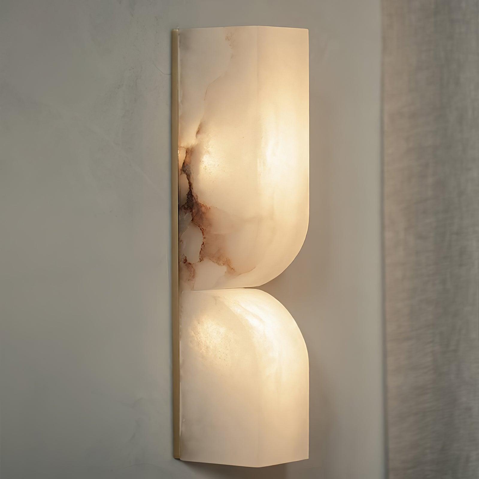 Alabaster Plug-in Wall Sconce Light - Modern Plug in Wall Lamp for Bedroom, Living Room & Hallway Lighting - Elegant Plug-in Sconce for Home Decor