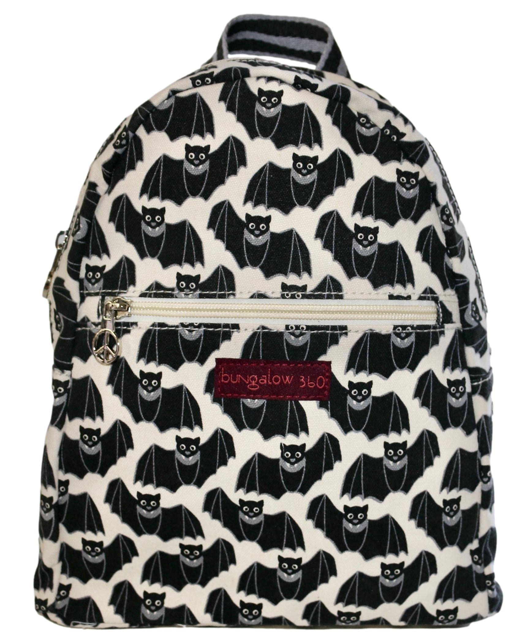 Bungalow 360 Mini Backpack for Adults - Small BAT Design Lightweight Compact Daypack for Hiking, Travel & Everyday Use
