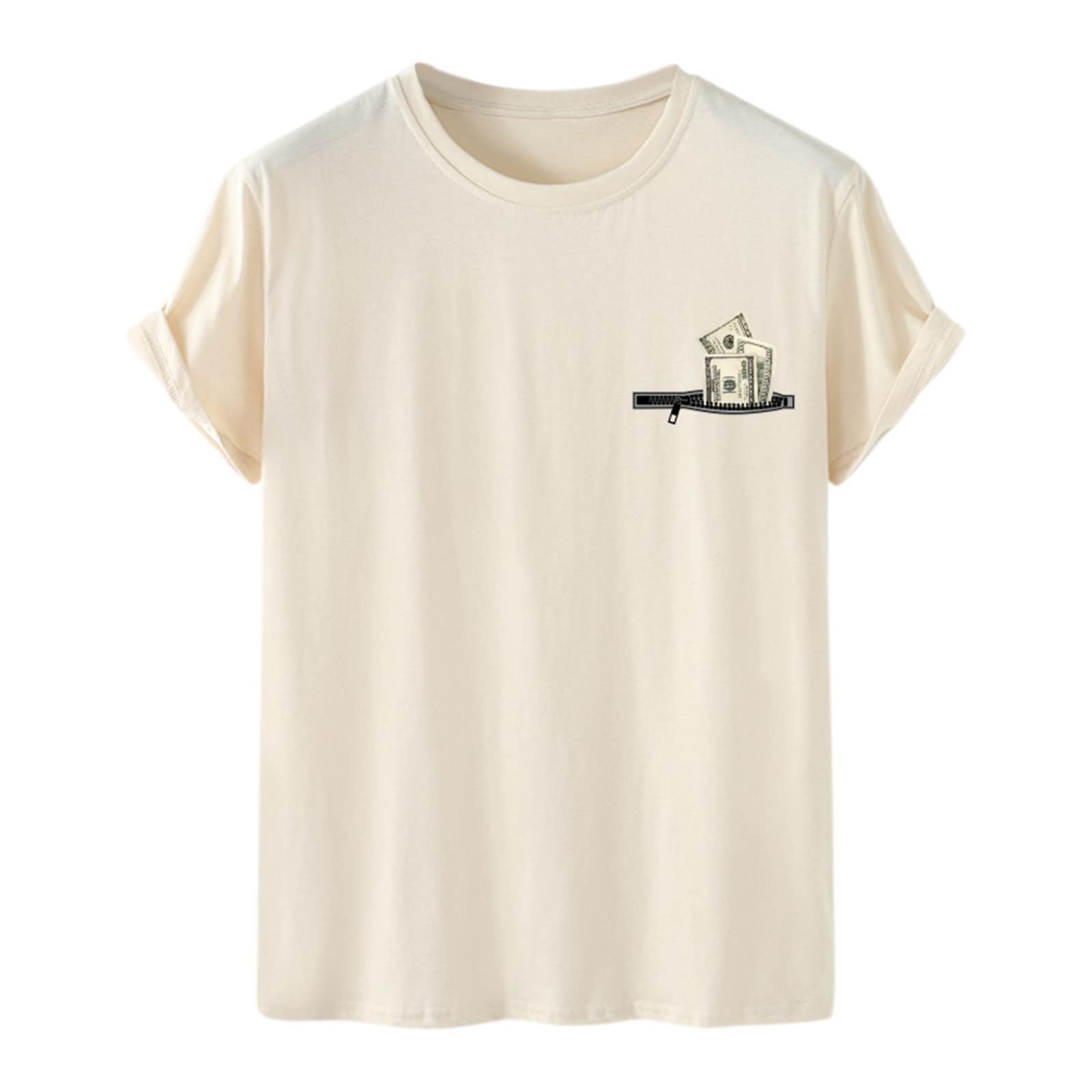 Vintage Crewneck Print T-Shirts for Men - Short Sleeve Comfortable Lightweight Casual Pullover Tops - Perfect for Everyday Wear, Street Style & Summer Outfits