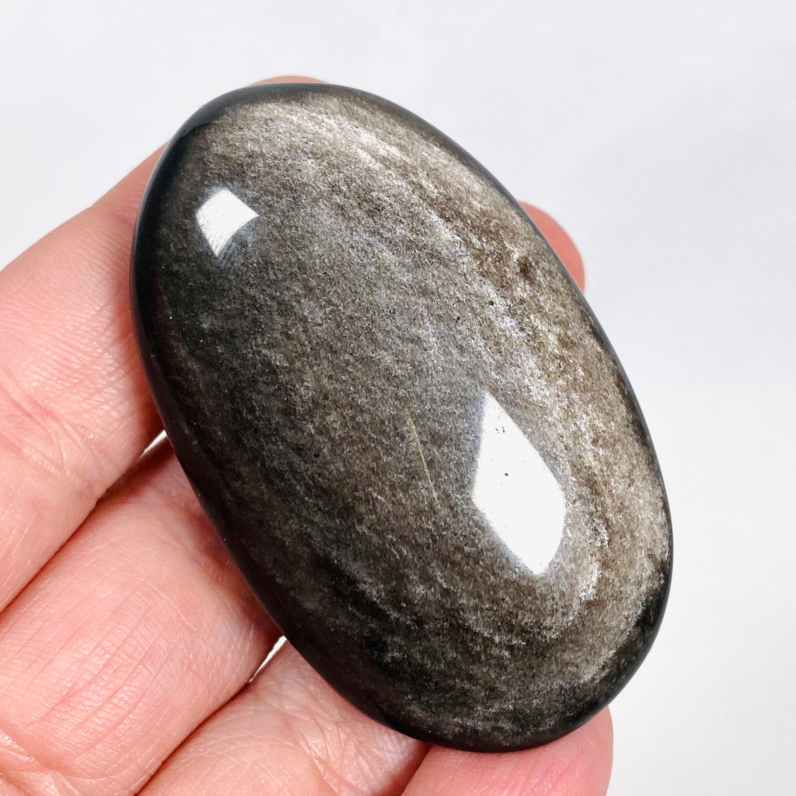 Sheen Obsidian Palm Stone - 50-65g Natural Healing Crystal for Stress Relief & Meditation - Perfect for Reiki, Chakra Balancing & Spiritual Practices