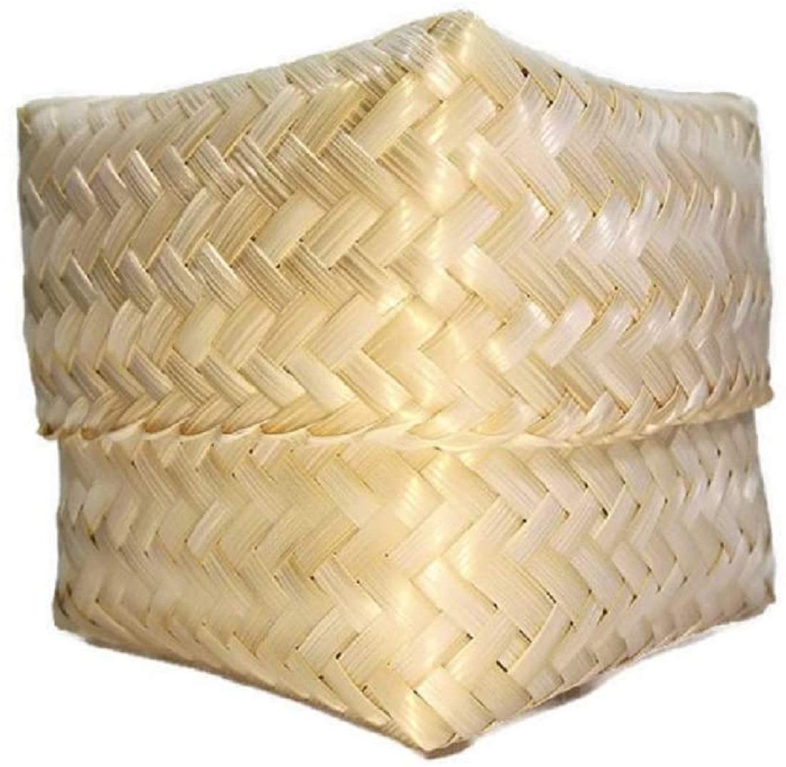 Natural Bamboo Basket Sticky Rice Steamer - Handmade in Thailand for Cooking, Food Decoration & Storage | Perfect for Asian Cuisine, Kitchenware & Home Decor