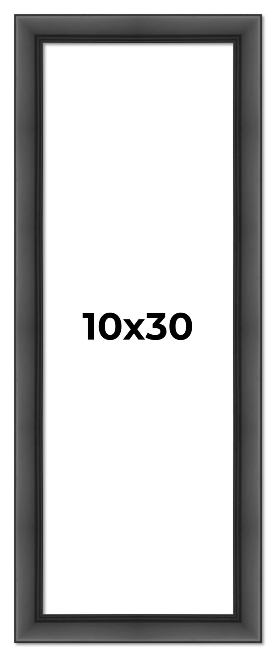 10x30 Inch Black Solid Wood Picture Frame - 1.5