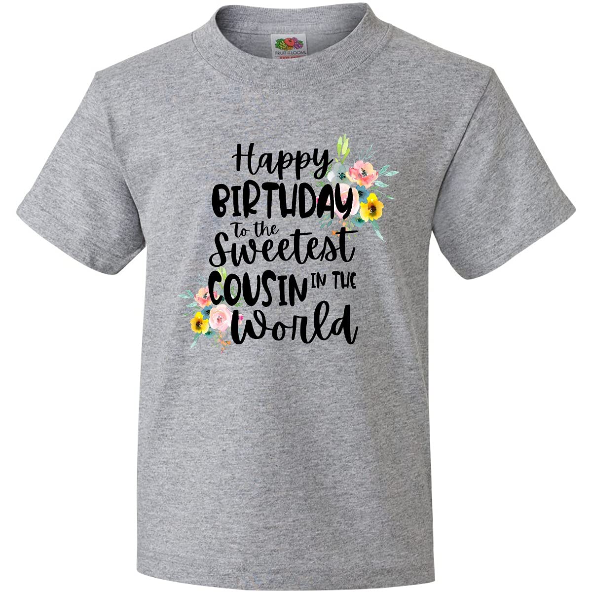 Happy Birthday to The Sweetest Cousin in The World Youth T-Shirt | Cute Cousin Birthday Gift | Fun & Comfortable Kids Apparel for Parties & Celebrations