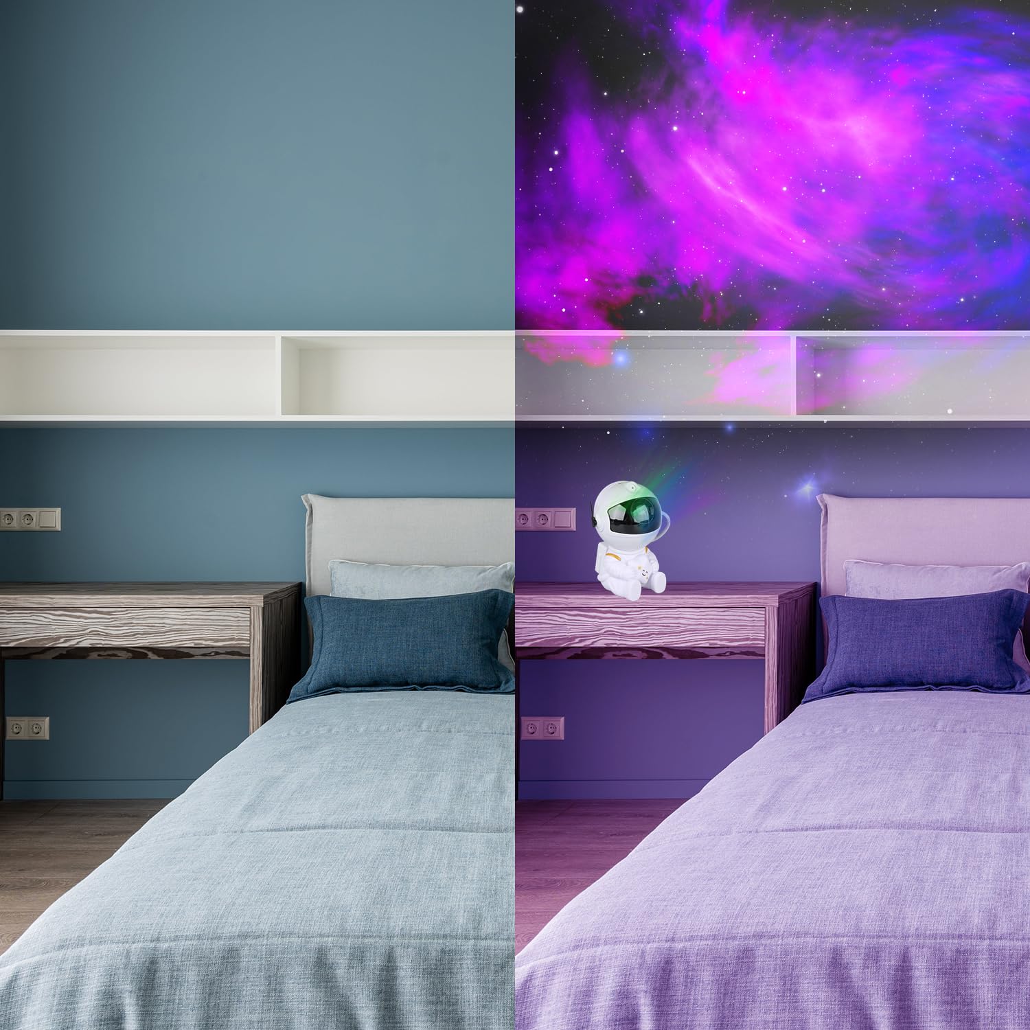 Astronaut Star Projector Galaxy Light - 8 Modes with Remote Control, 270° Adjustable LED Night Light for Kids Bedroom, Girls Room Decor, Home Theater & Ceiling Projection | White Space Themed Night Light for Relaxation, Meditation & Sleep Aid