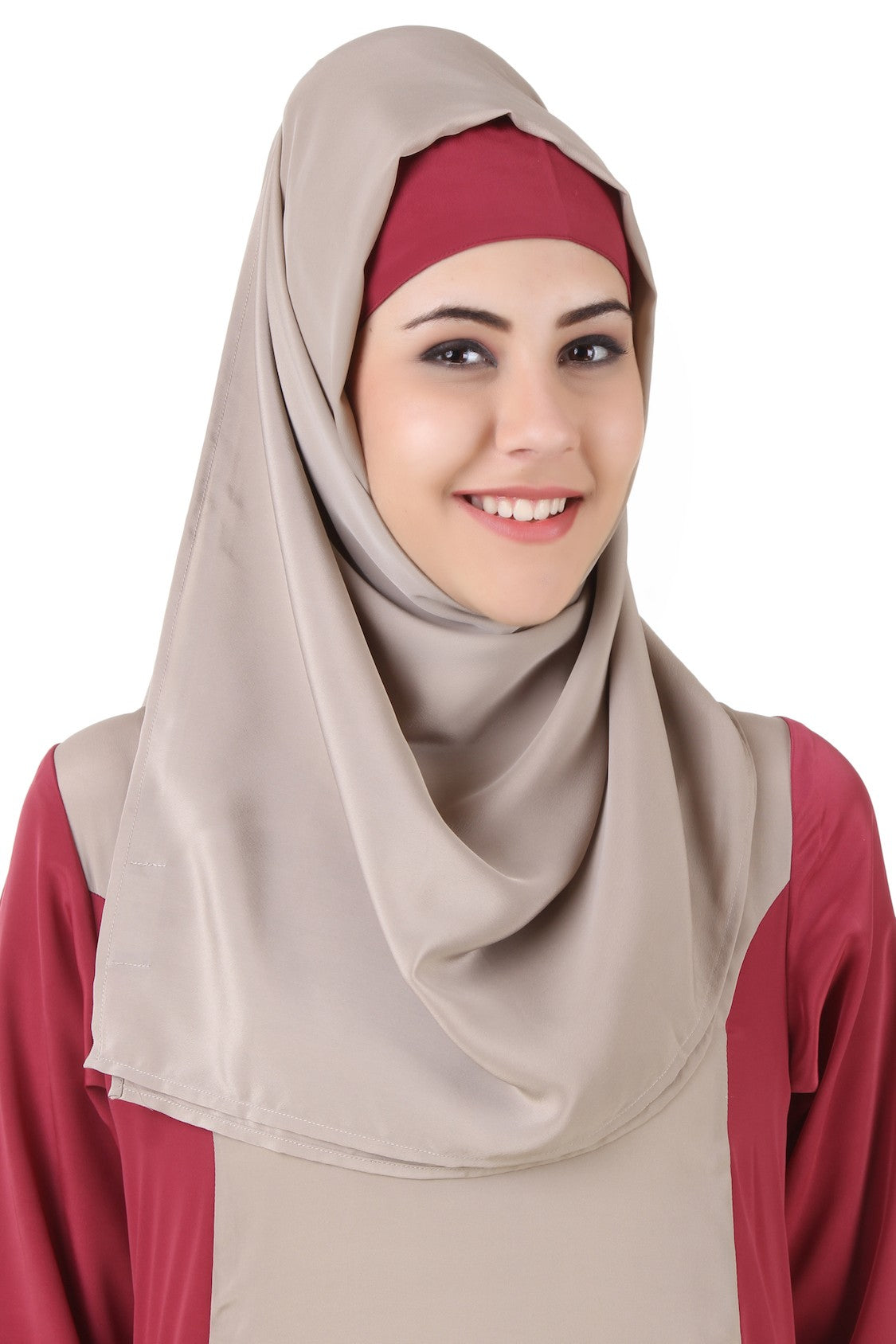 Arshi Rose Pink & Warm Grey Hijab - Soft & Comfortable Muslim Scarf for Women - Perfect for Daily Wear, Prayer, and Special Occasions