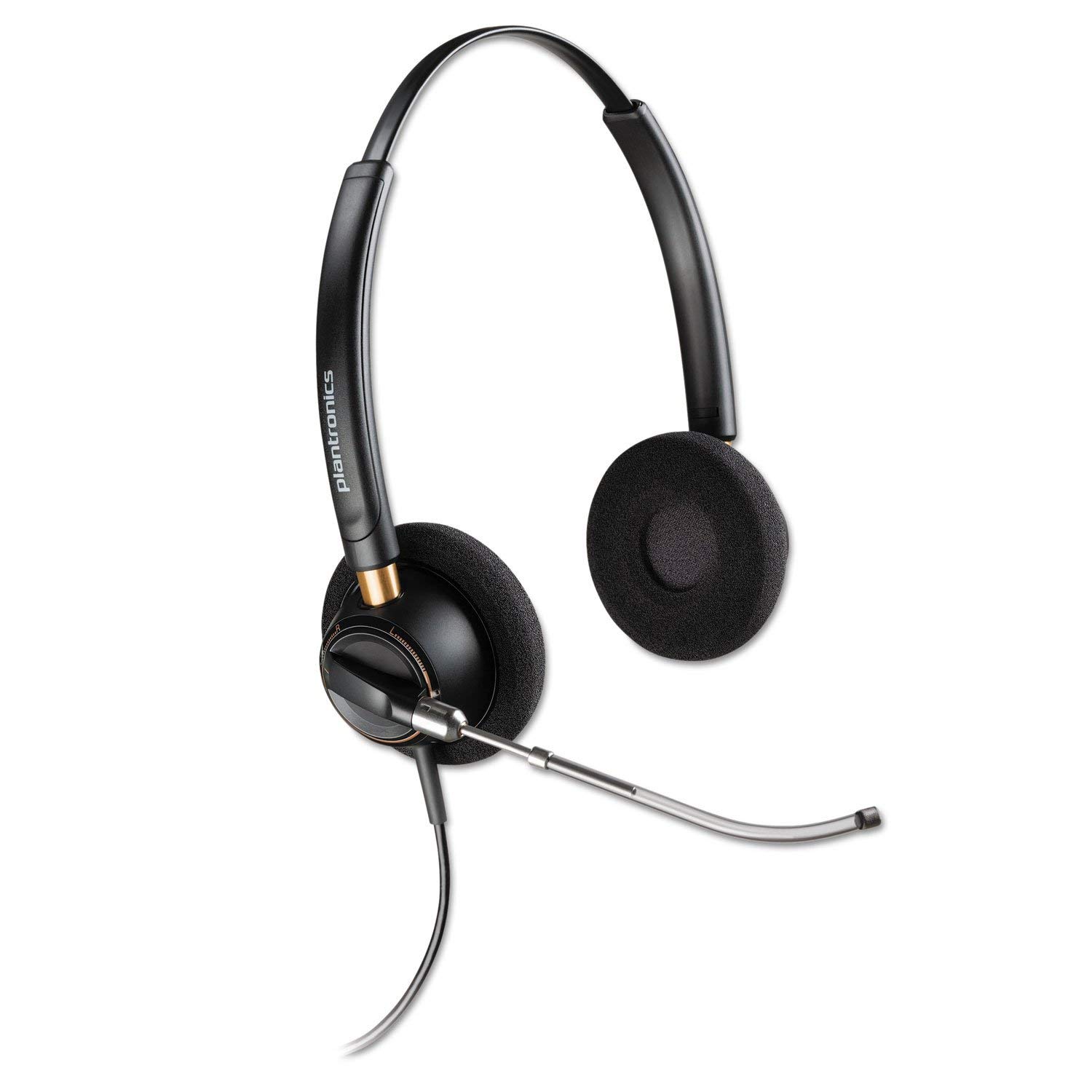 Plantronics HW520V EncorePro 520V Binaural Over-The-Head Headset - Certified Refurbished | Noise Cancelling Office Headset for Call Centers, Remote Work & Business Communications