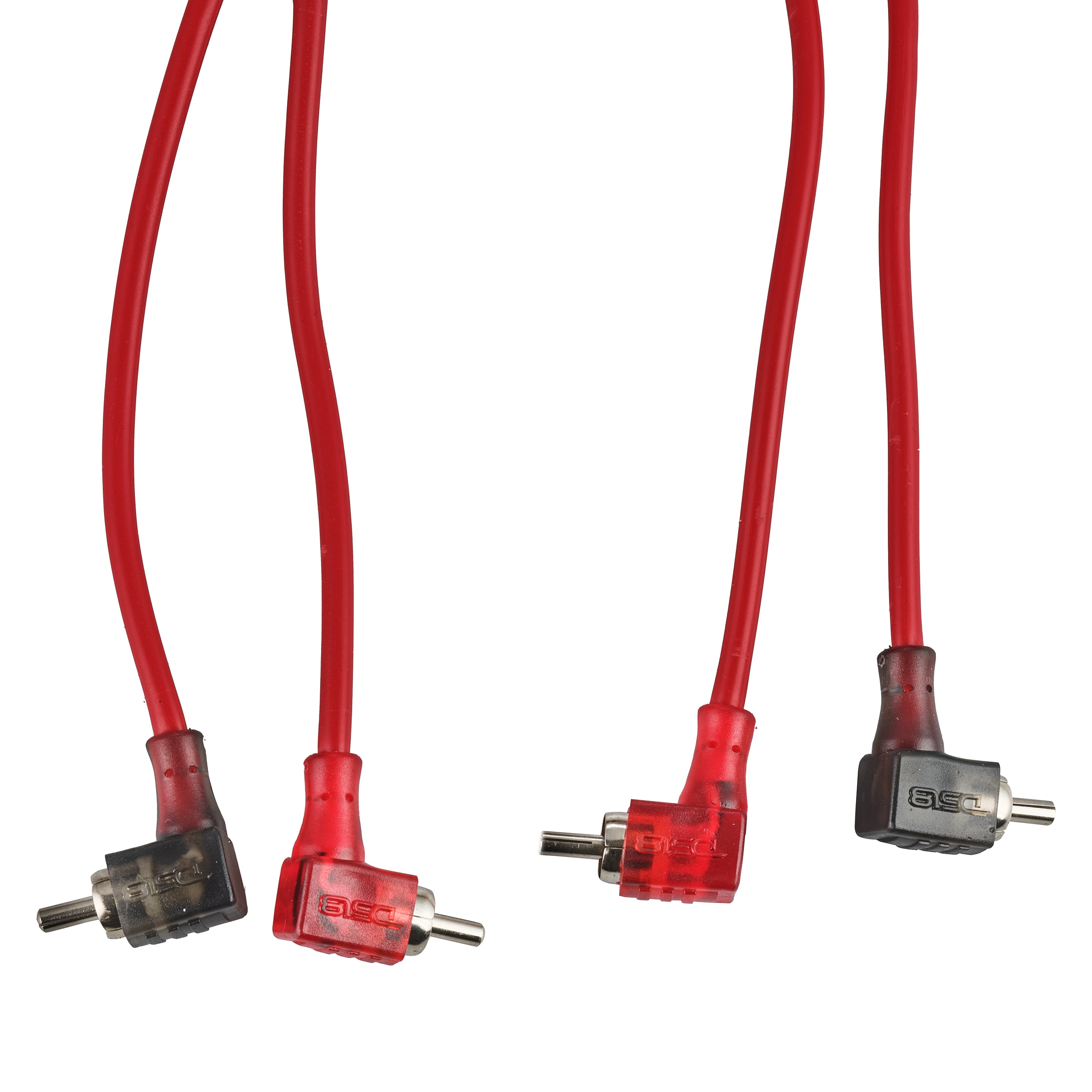 Premium 100% OFC Ultra Flex 2 Channel RCA Audio Cable - 3ft Dual Twist Wire with 90 Degree Angled Connectors & Red Braided Jacket - Perfect for Home Theater, Car Audio, and Professional Studio Equipment