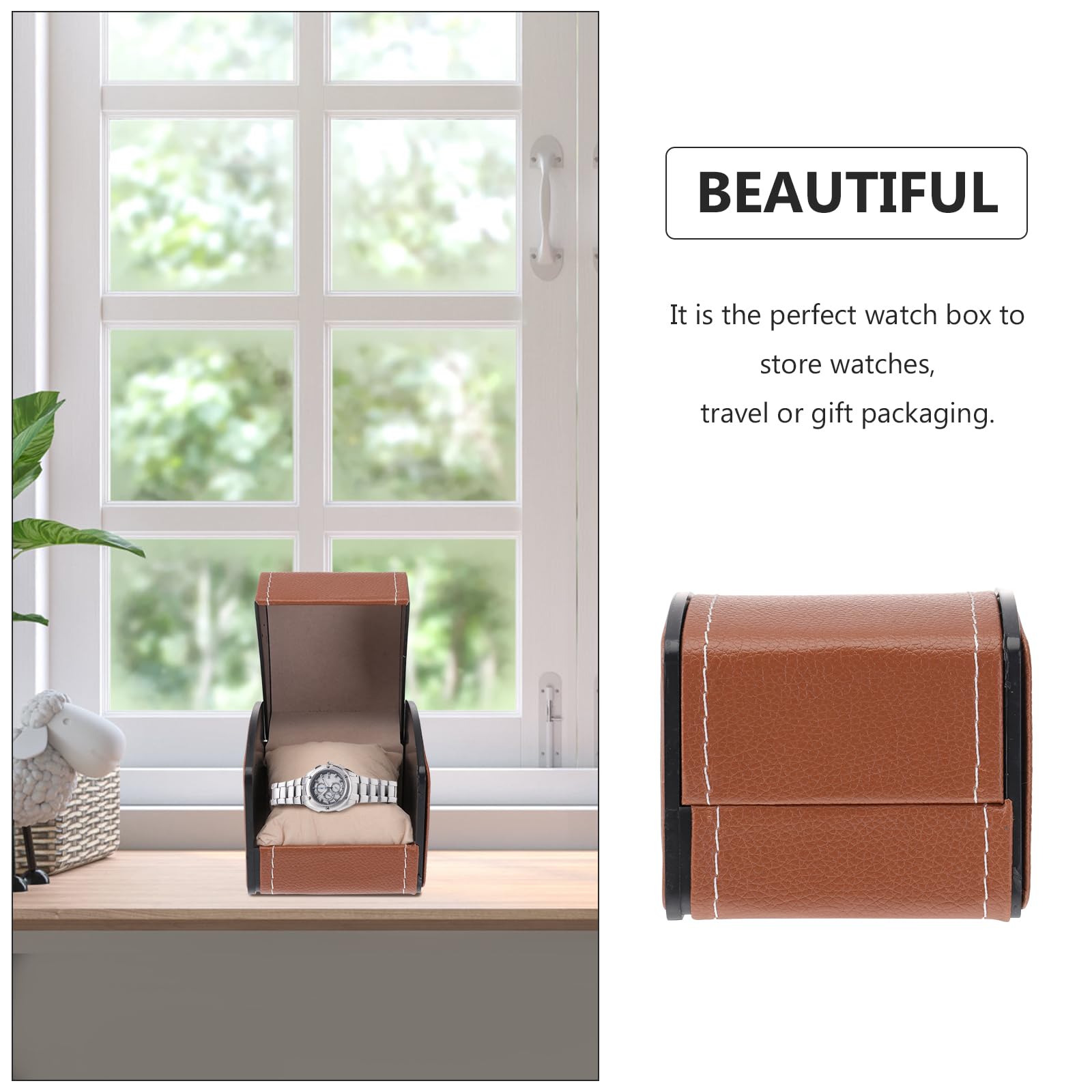 Premium PU Leather Single Watch Box - Stylish Wristwatch Display Case & Jewelry Organizer for Men & Women | Perfect for Travel, Gifts, and Watch Collection Storage